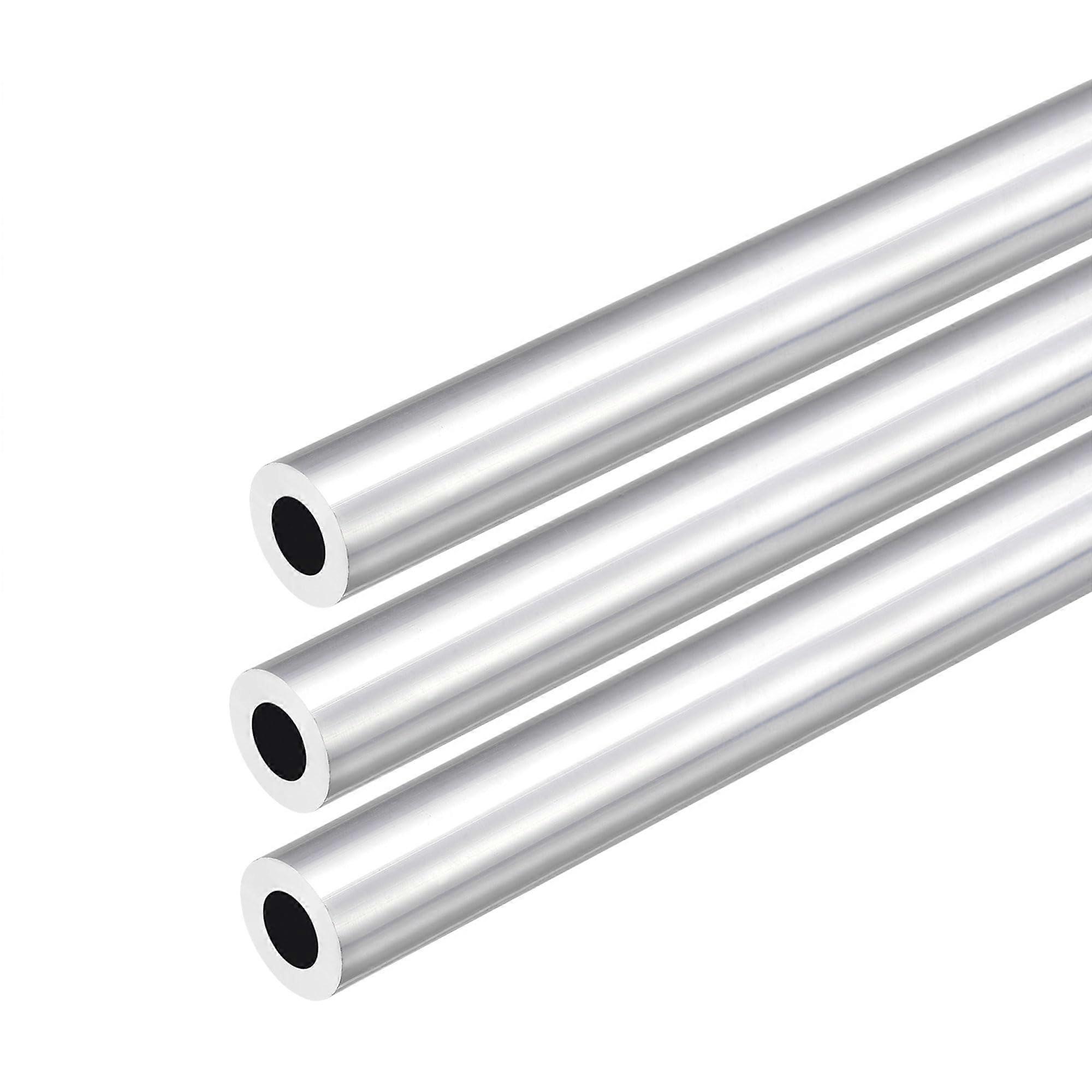 Pack of 3 6063 aluminium round tube, 300 mm, for machine frame, DIY