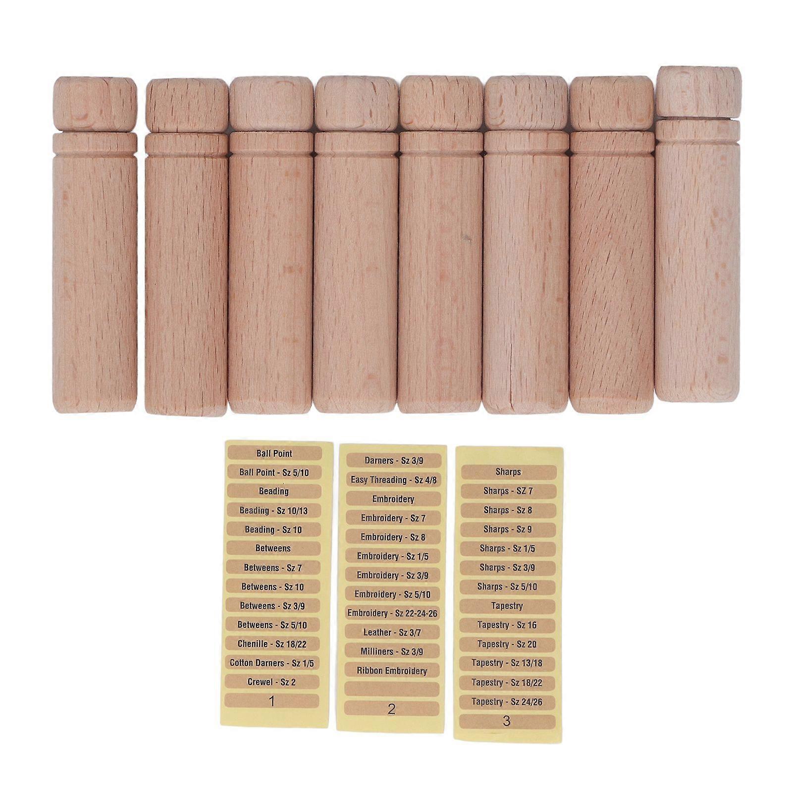 2025 أحدث طراز 8 قطع حالة إبرة خشبية مضادة لفقدان تلميع الخياطة المحمولة
