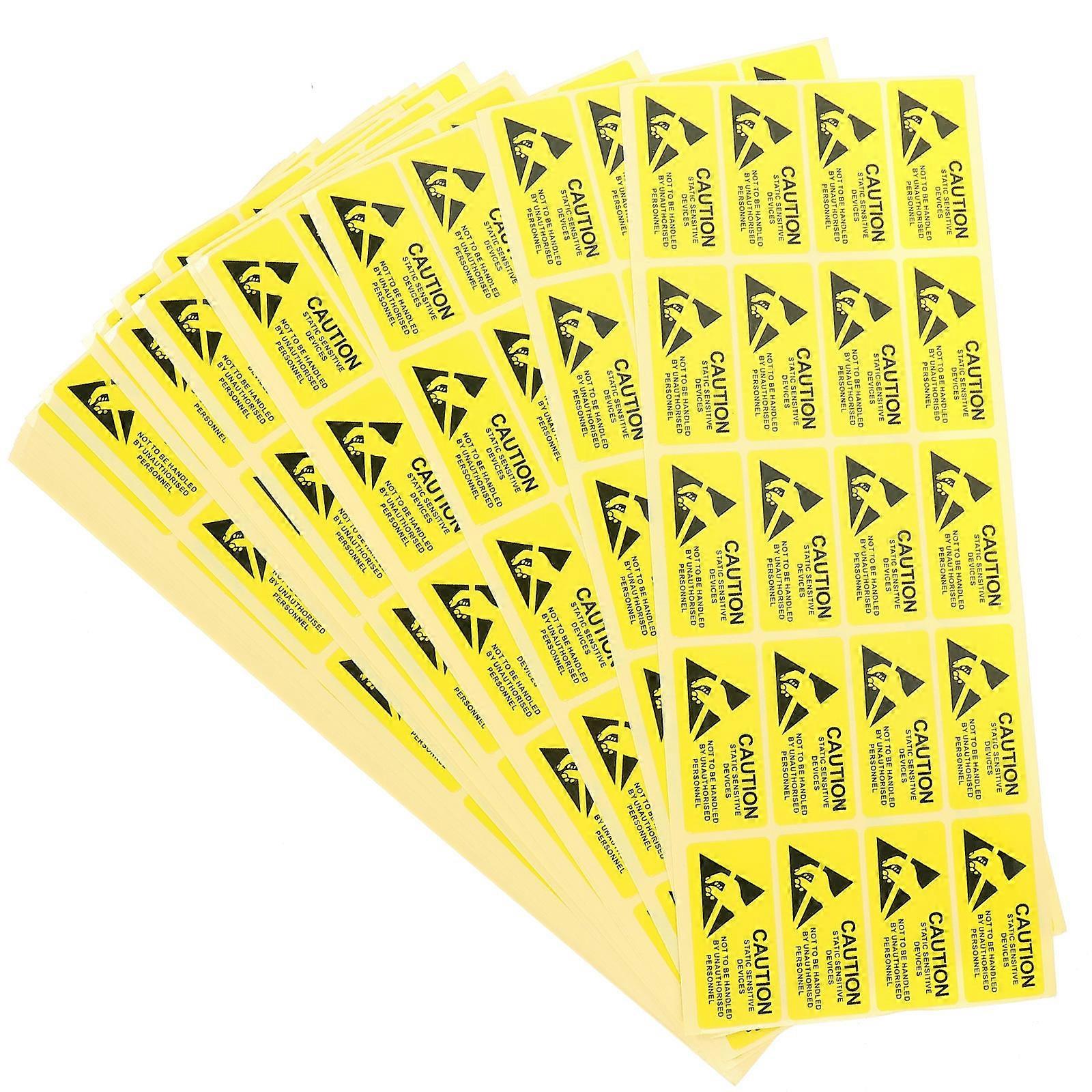 Yellow Static Devices Sticker for Office 450Pcs Warning Sign