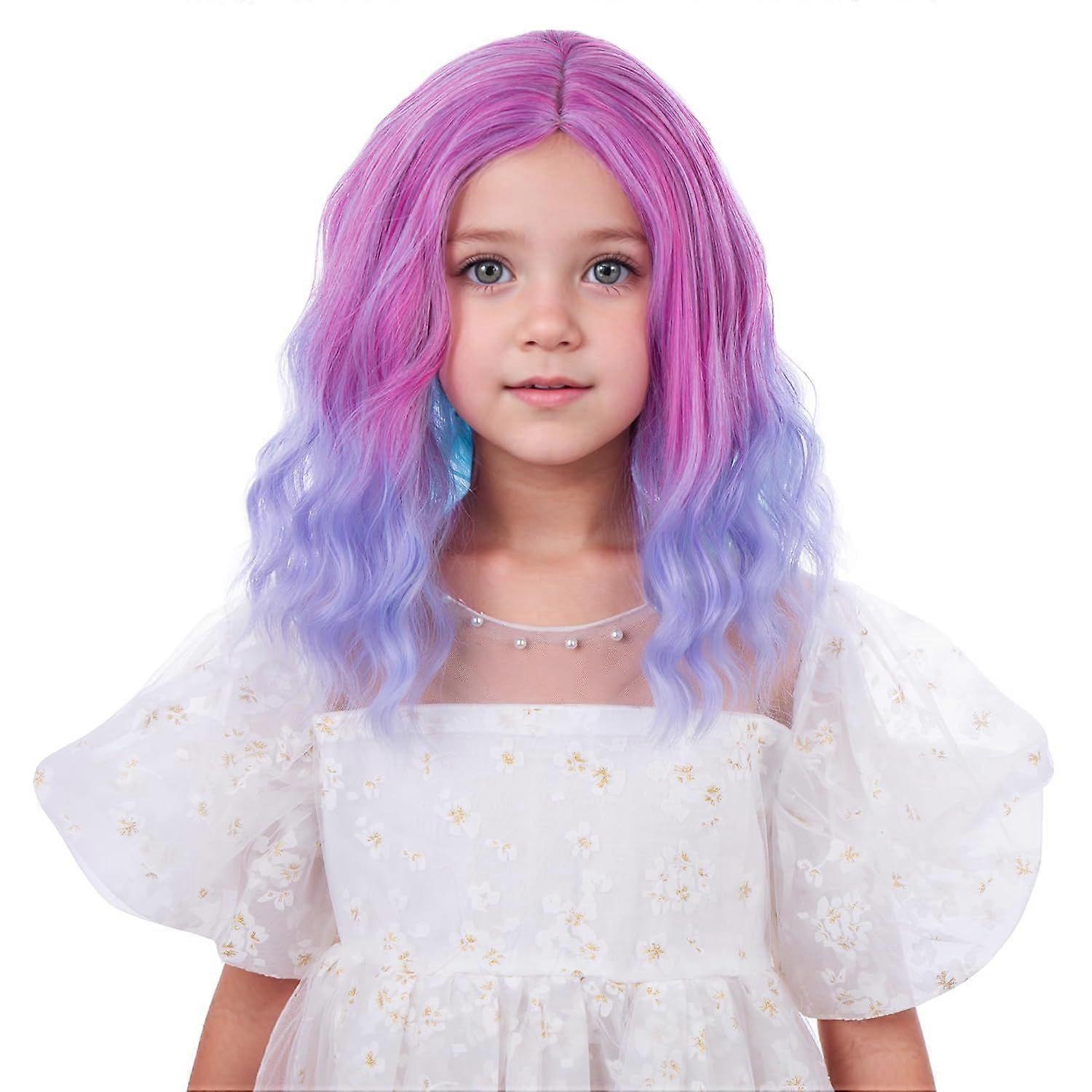 2025 Latest Model Multi-color Wigs for Kids Child Short Rainbow Bob Wig Girls