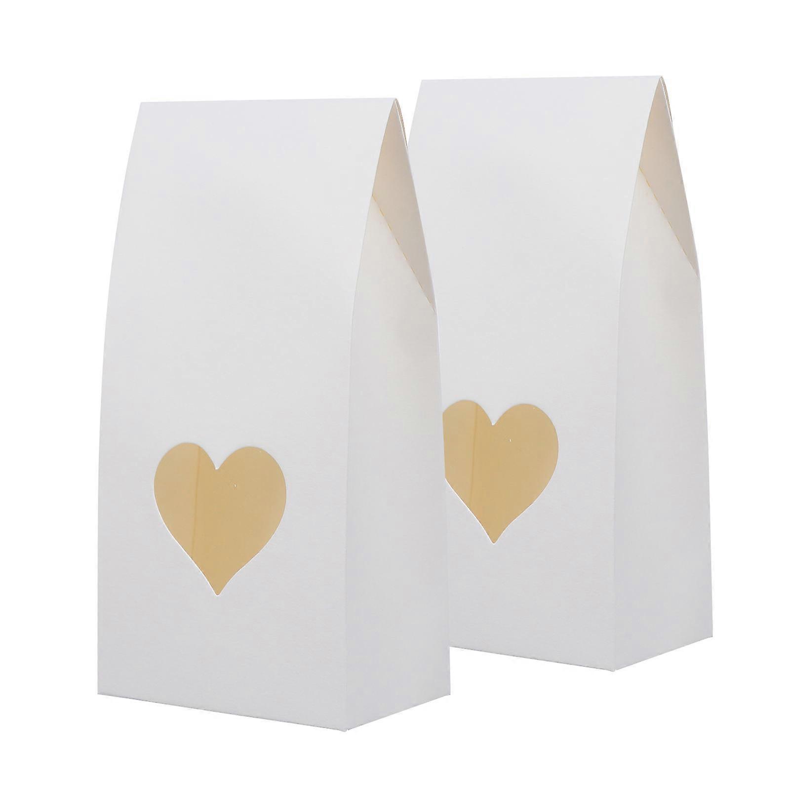 present Packing Box Wrapping Container White Kraft Paper Rectangular Shape Food Storage Party Style 15Pcs