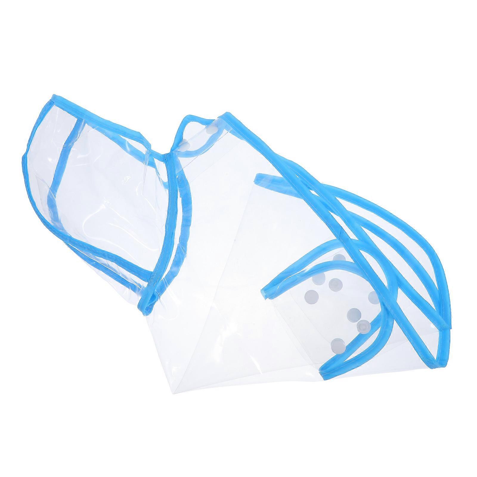 små hundar katter regnrock vattentät PE-filmmaterial för utomhuspromenader blå 1st