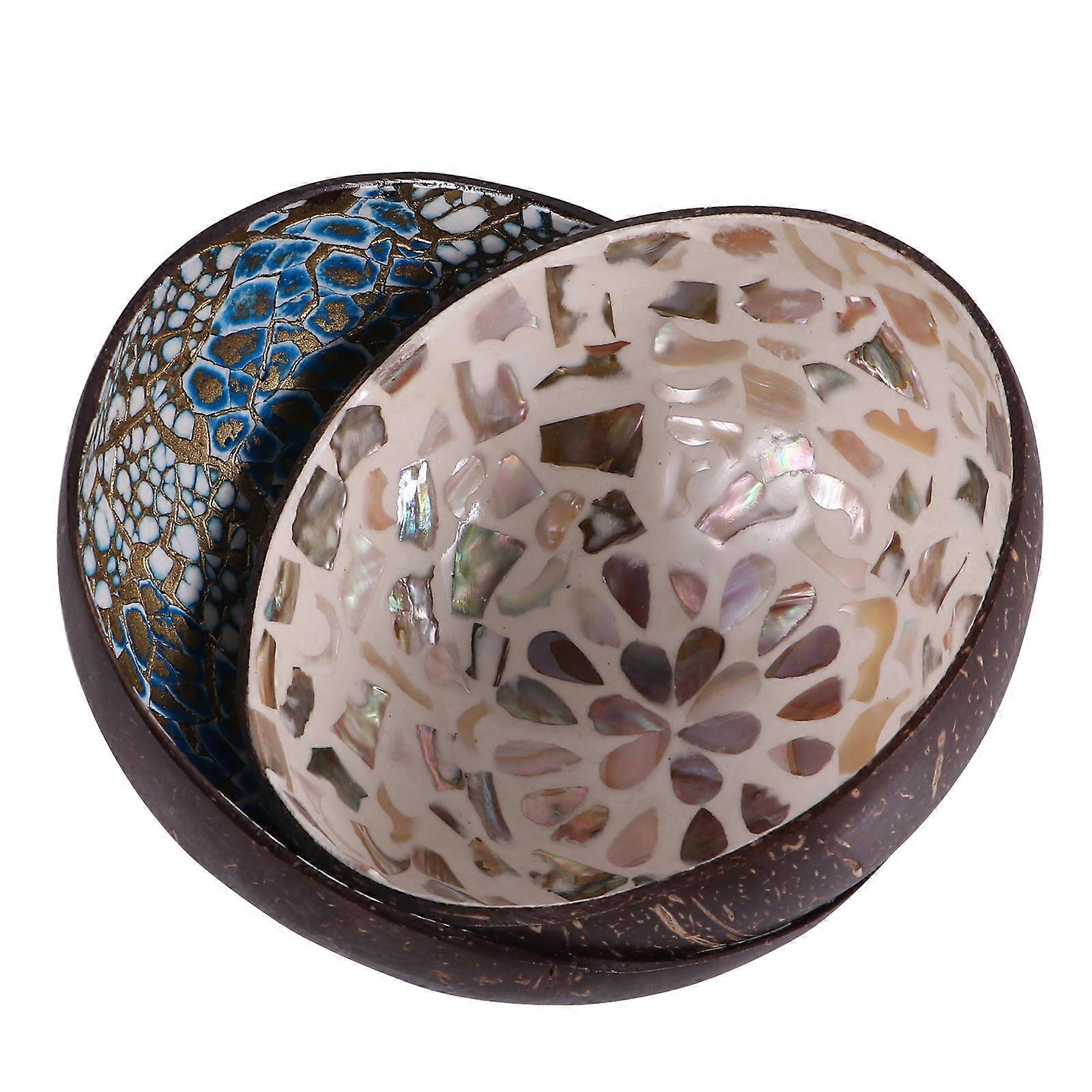 Candy Bowl Coconut Shell Natural Style Living Room Decoration White 2Pcs