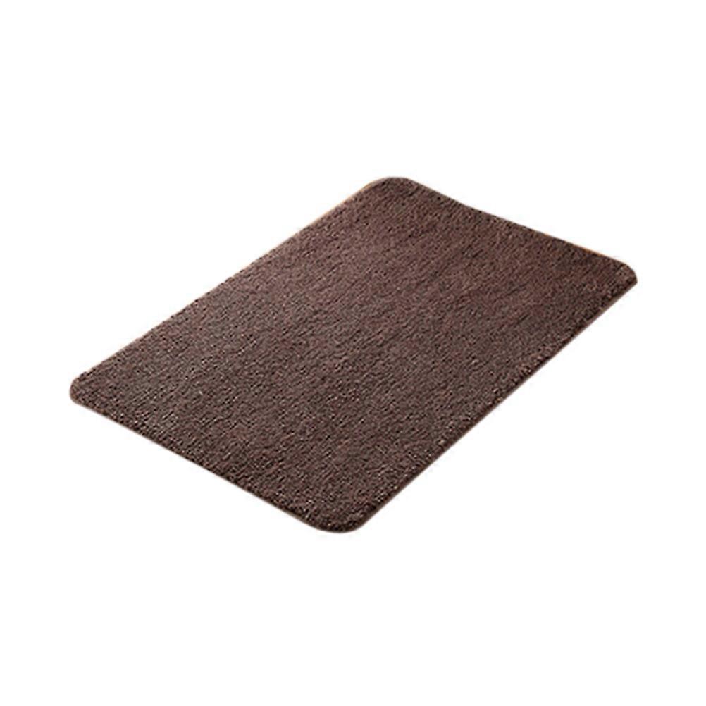 Front Door Inside Mat Polyester Material High Traffic Areas Non Slip Design Brown 1Pack