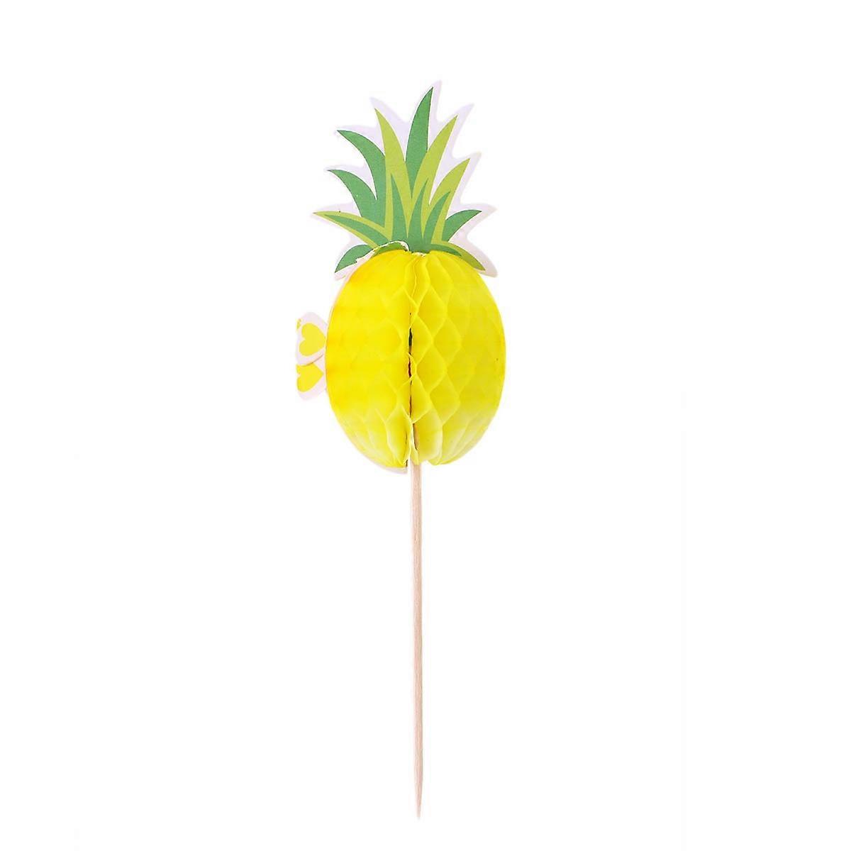 Tropical Theme Cake Decoration Multi Colored 3D Pineapple Shape For Hawaii Party 10Pcs