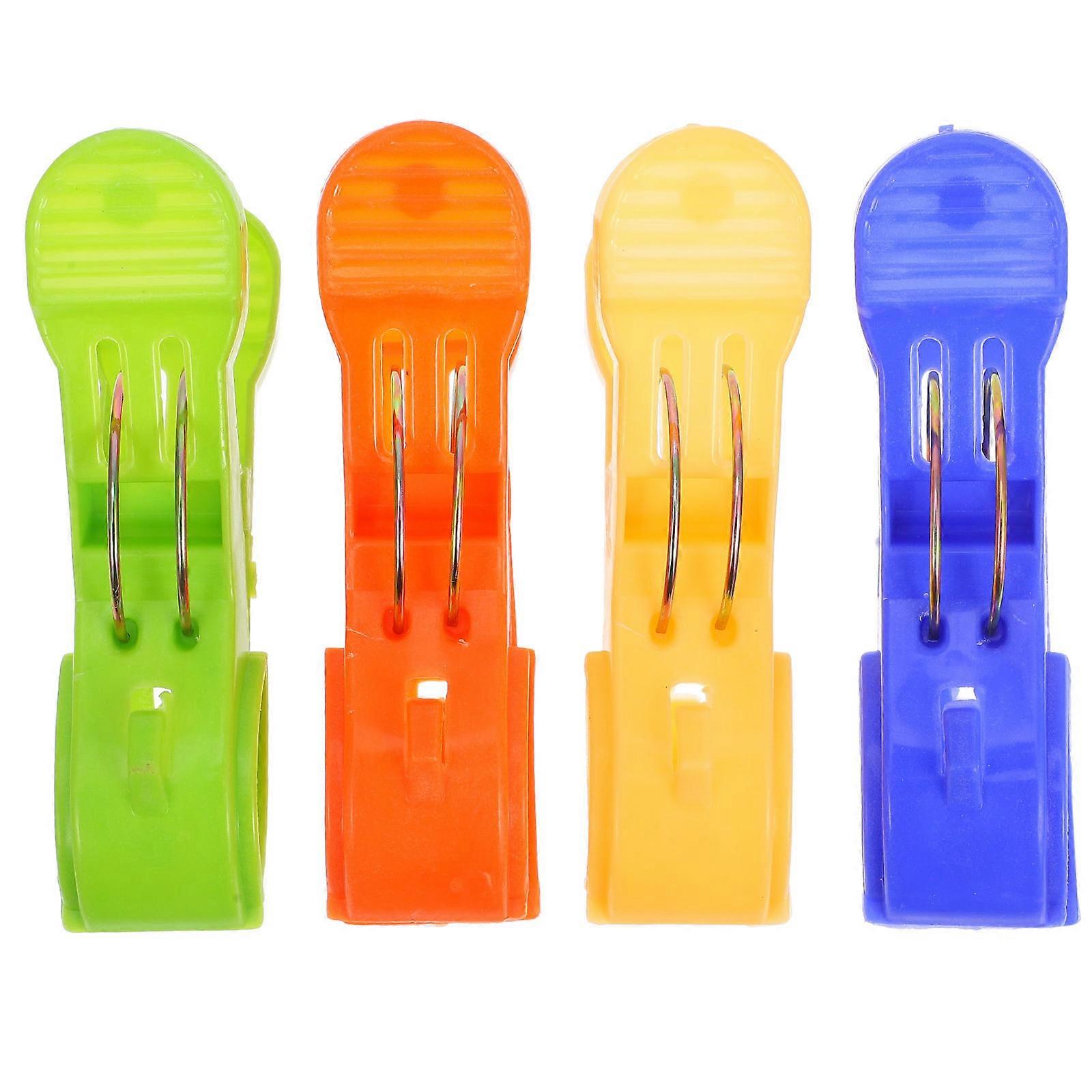 Bright Color Beach Towel Clips Multifunctional Plastic Towel Clips For Securing Towels At Beach 4Pcs