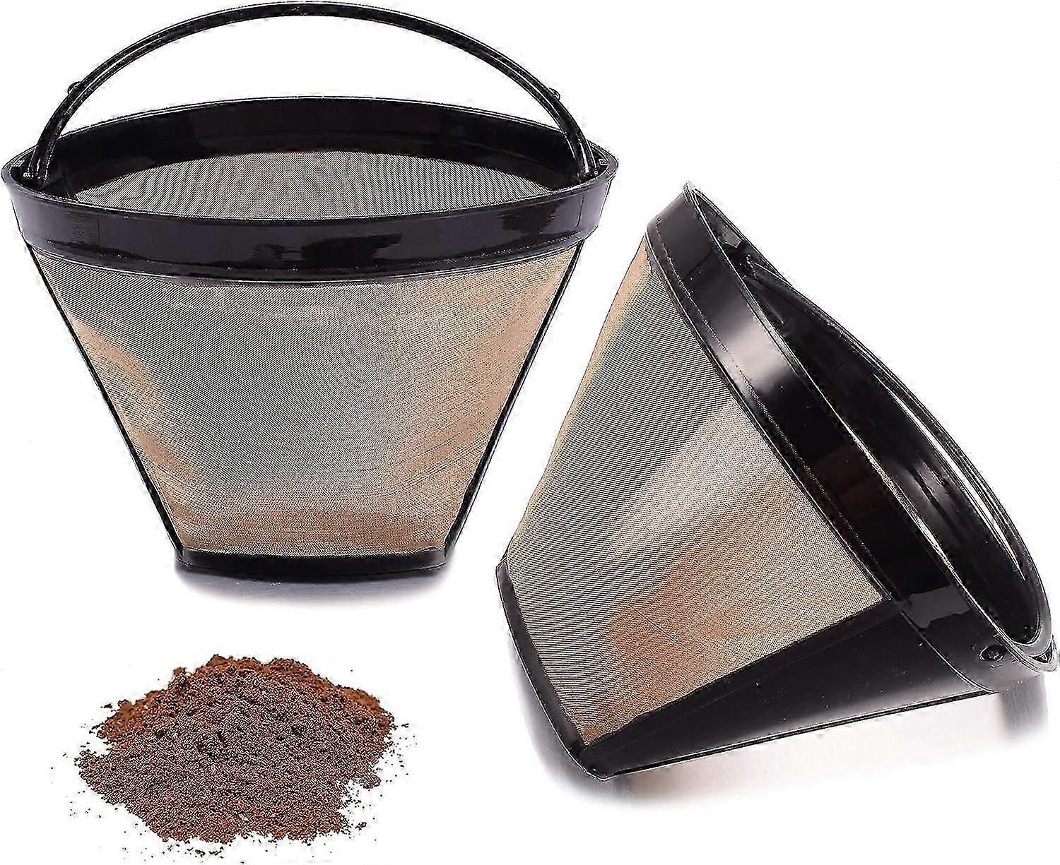 2-Pack Reusable Cone Coffee Maker Filters - No.4 Size Ninja Coffee Bar Brewer Replacement