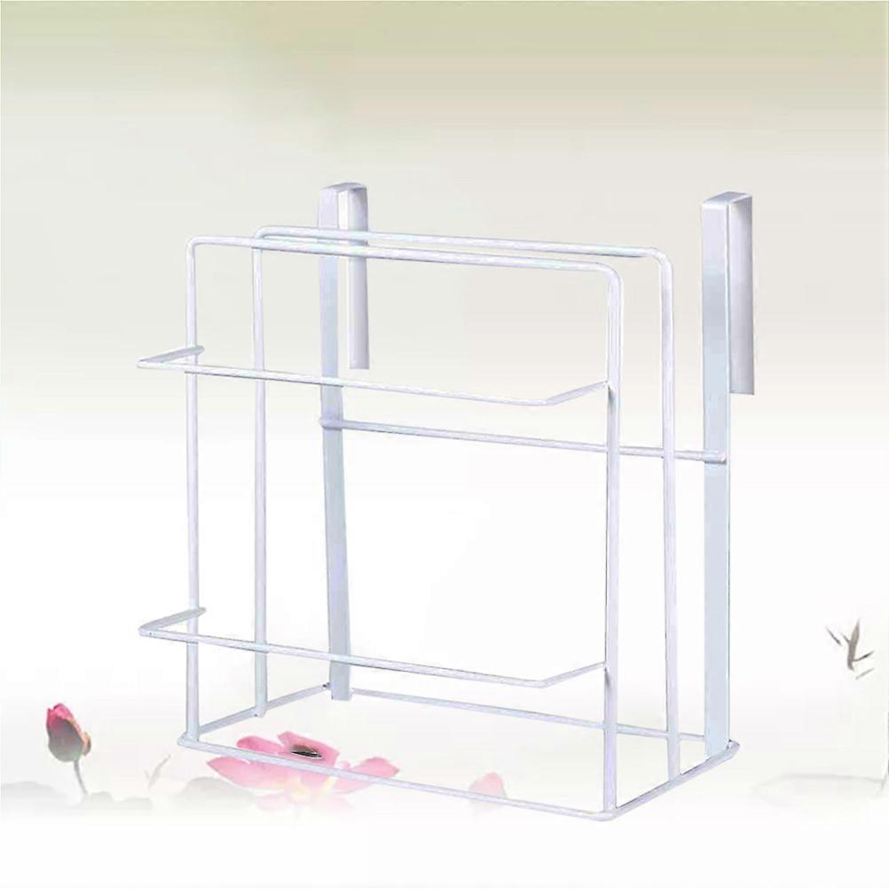 Chopping Board Holder with Drip Tray and Towel Rack, Space Saving Iron Storage for Kitchen Counters, White Organizational Design for Cabinets and