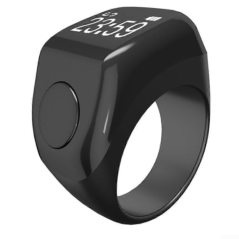Digital Rosary Ring Counter With Display, Vibration Reminder, Hands-Free Prayer Tracking, Compact Ring, Black