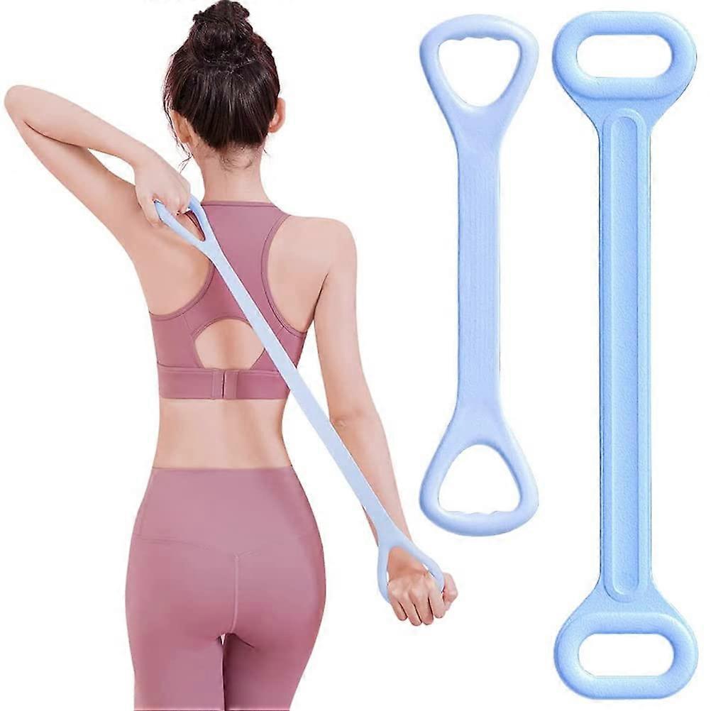 Fitness Resistance Band Set of 2 - Elastic Workout Bands for Arm and Back Training with Comfortable Handles for Yoga and Stretching