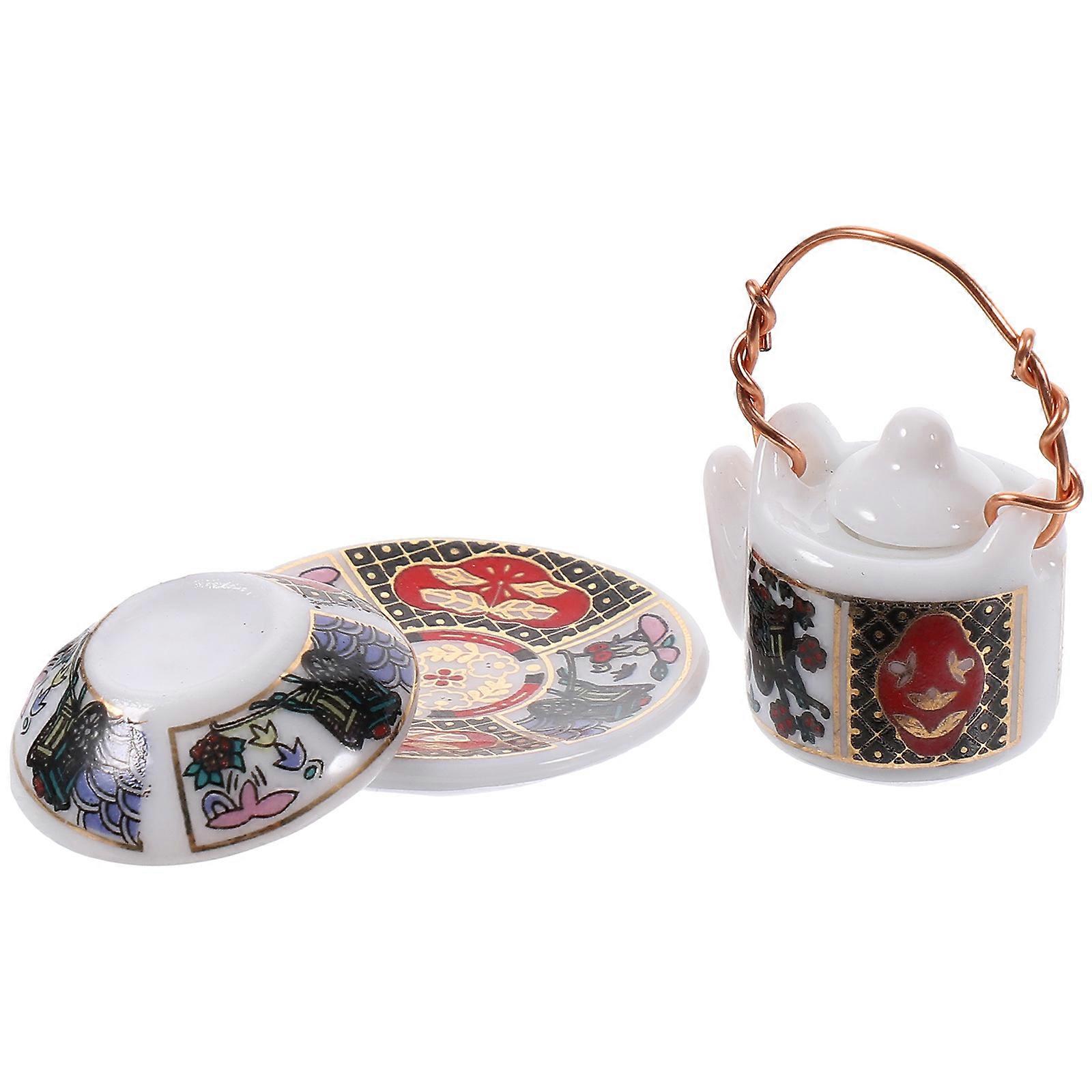 Miniature Tea Set Mini House Tea Set Decoration Assorted Color 1Set