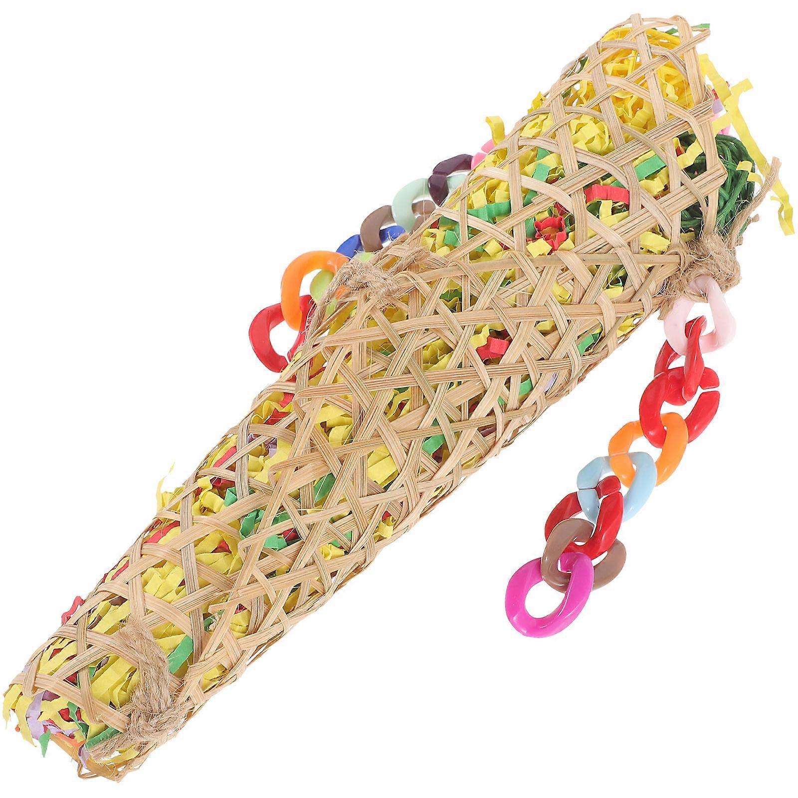 Parrot Hanging Chew Toy Parrot Shredding Toy Pet Owners Multi 22x7cm Teeth Grinding Shredding 1Pack