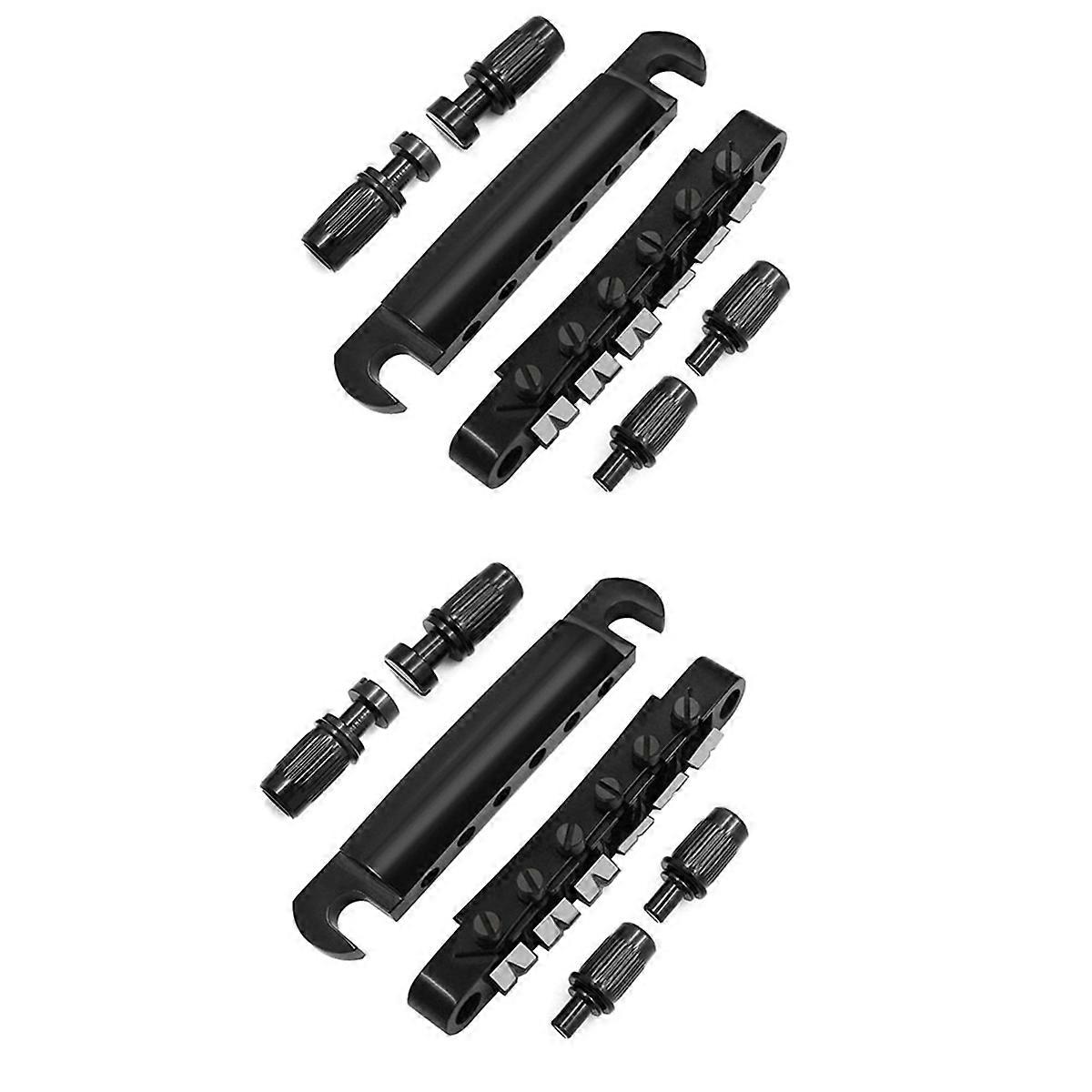 Bridge and Tailpiece Set for ABR-1 LP Electric Guitar,Black