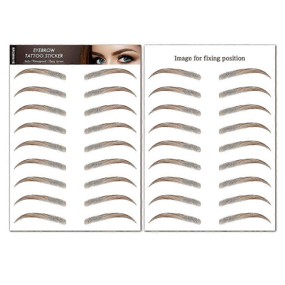 Voor wenkbrauw tatoeage stickers 9 paar waterdichte instant wenkbrauwen zwartbruine vormen