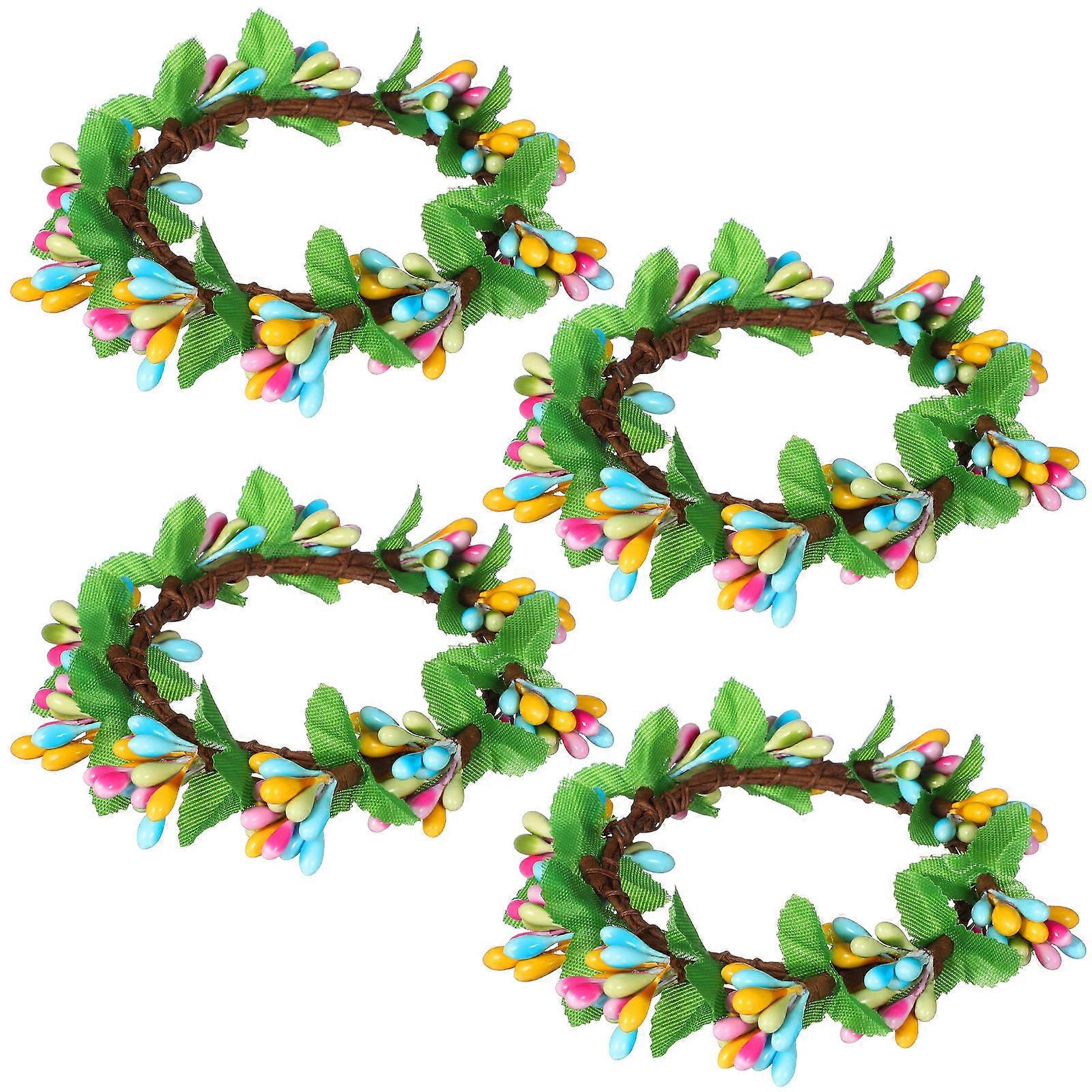 Window Wreaths Artificial Garland Spring Decoration Multi 4Pcs Hanging Feature