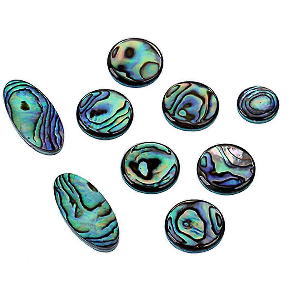 Alto Tenor Soprano Saxophone Shell Key Buttons Inlays Accessories Green For Musical Instrument Maintenance 9Pcs/Set