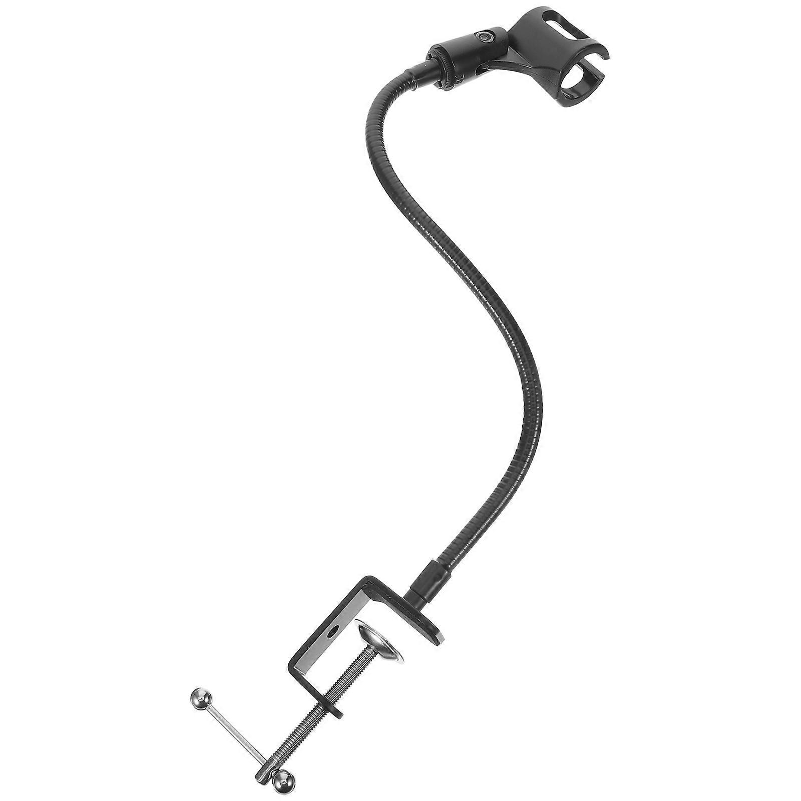 Tabletop Mic Stand Microphone Holder Live Streaming Support Flexible Hose Metal Sturdy Base 1Set