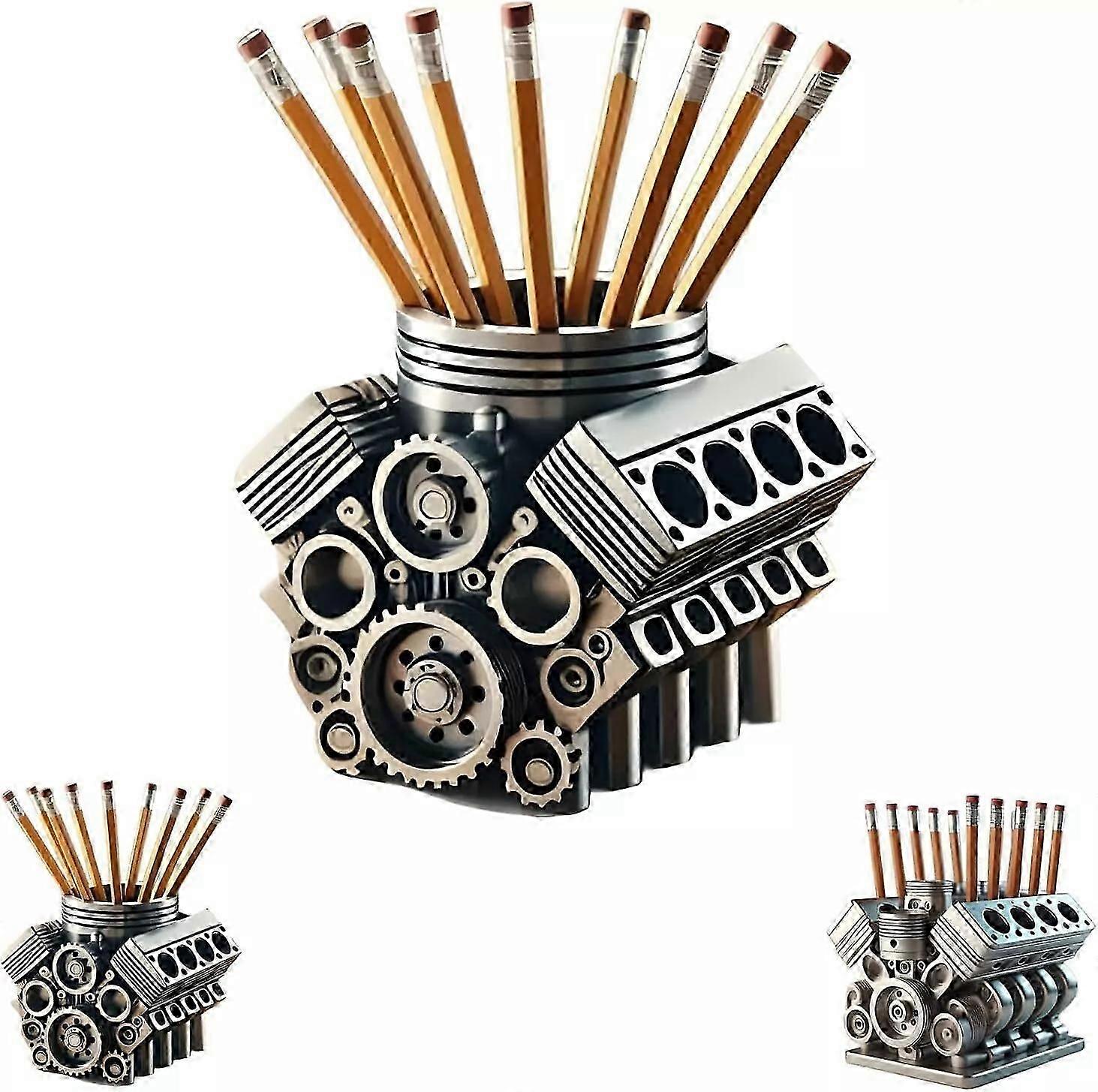 Pen Holder with V8 EngineUnique Desk Organizer Pen Pencil Table trim designed