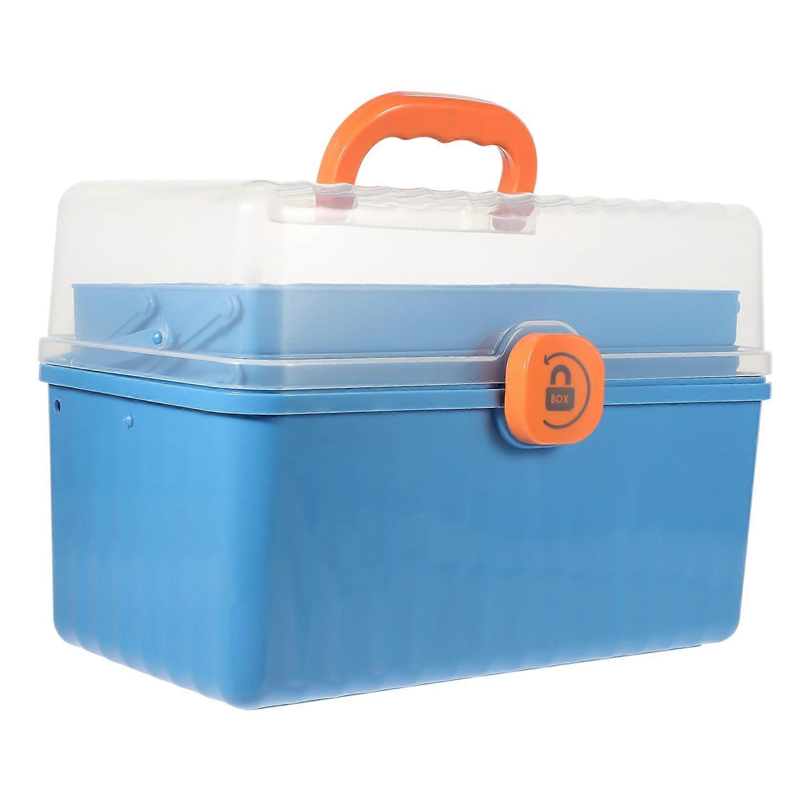Portable Medicine Holder Organizer Multi-Layer Tackle Box for Emergency Tablets Travel Case with Lock PP Material