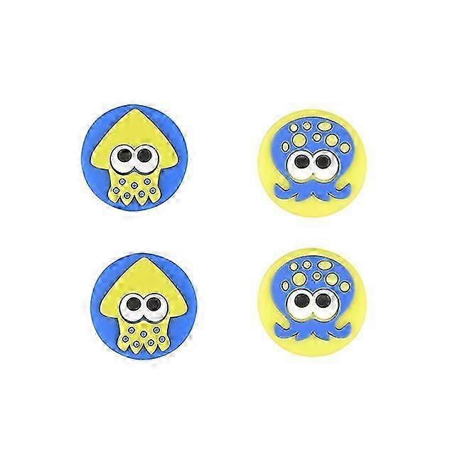 4 In 1 Kawaii Cute Splatoon3 Silicone Analog Thumb Grip Thumbstick Cap For Nintendo Switch For Nintendo Switch Oled And Lite - Cases