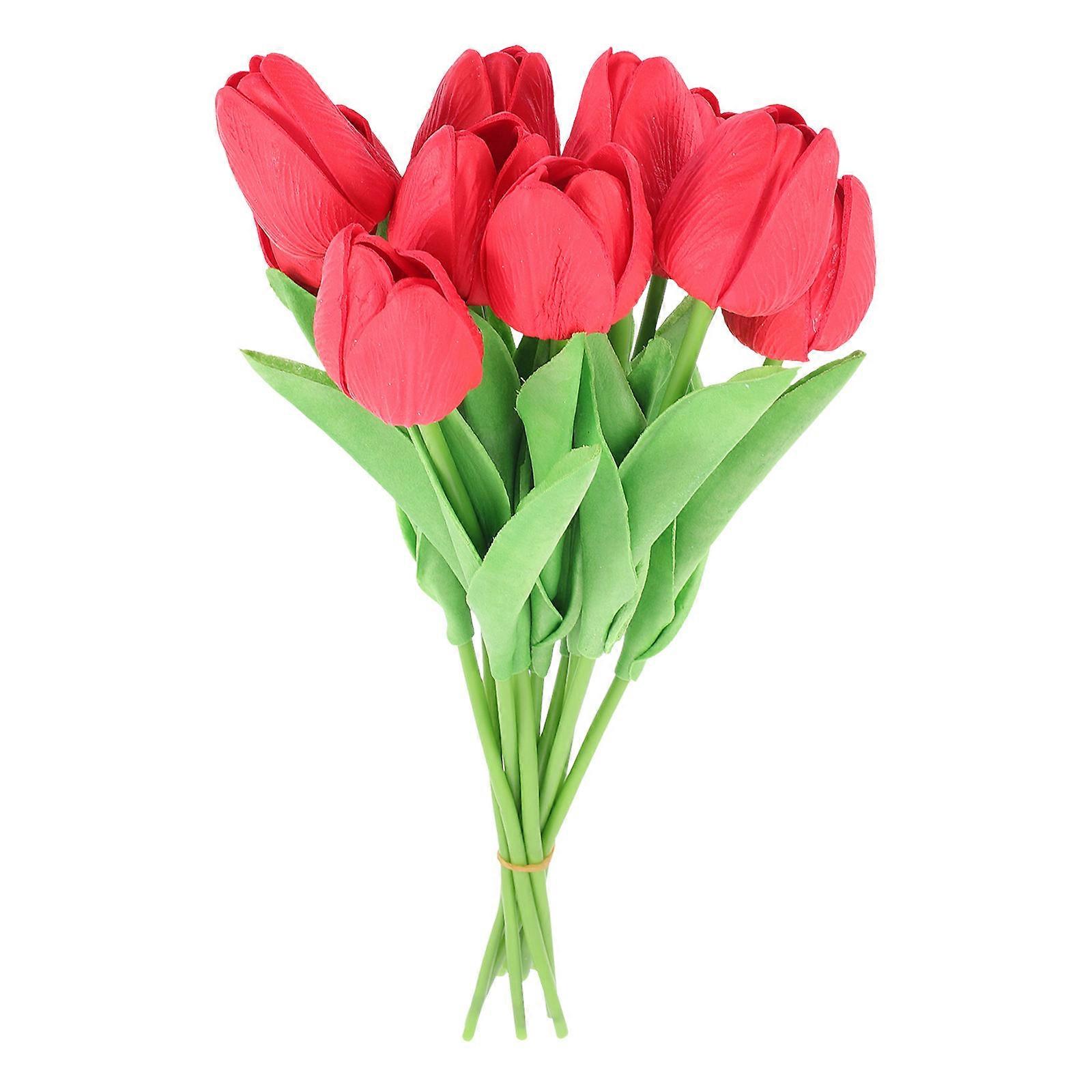 Artificial Tulips For Decoration Realistic Style Fake Tulips Flowers 10Pcs