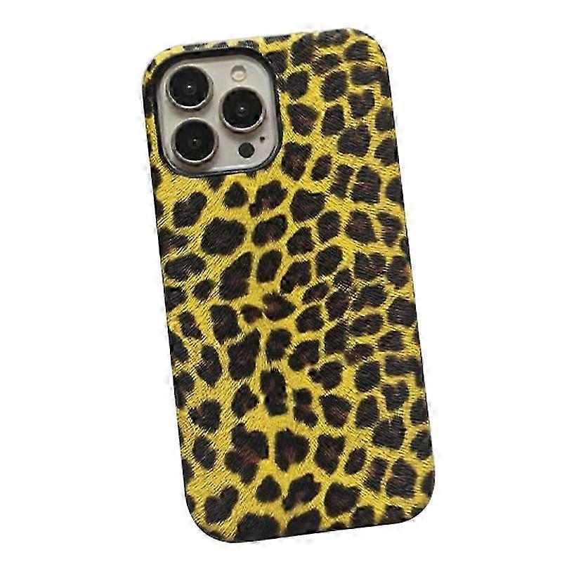 Leopard Texture Phone Case for Suitable Brand PC+PU Leather Phone Shell (Not Complete Covering)