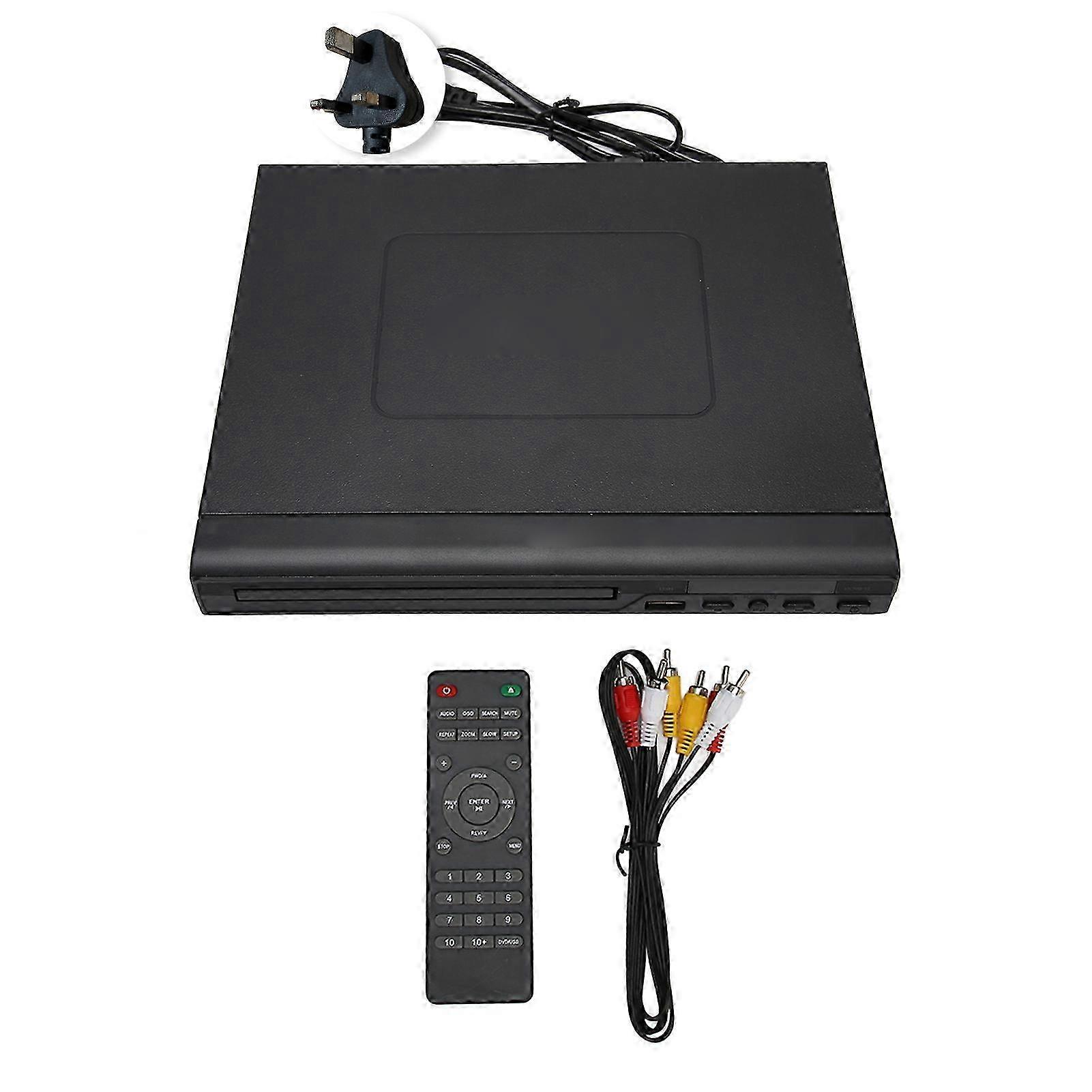 Mini HD DVD Player with USB 2.0 Interface and Remote Control for Home Use with RCA Cable for TV 110-240V UK Plug
