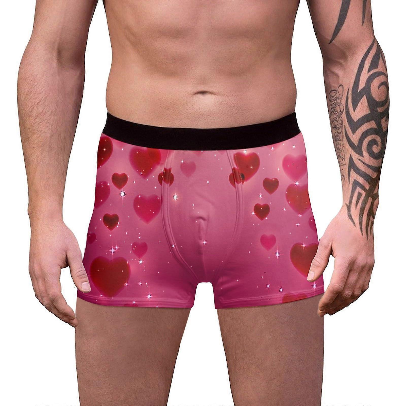 Men's Classic Colored Leopard Print Underwear Boxer Shorts Comfortable Multiple Sizes Hot Pink XXL