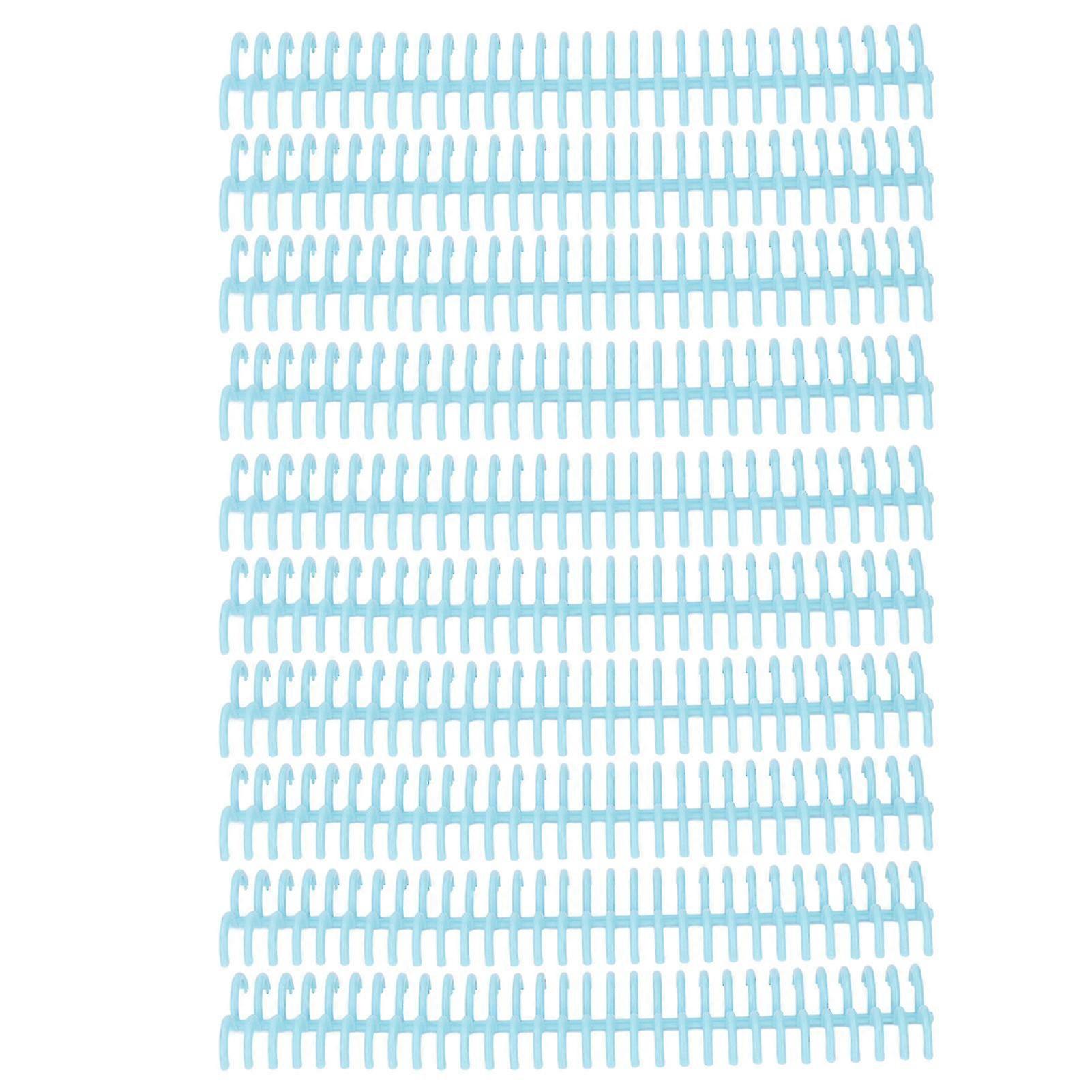 10 Pcs Loose Leaf Binding Spine 30 Holes 22mm Inner Diameter Durable Plastic Binding Rings Transparent Blue