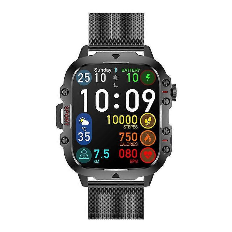 QX11 1.96 inch Color Screen Smart Watch Milan Steel Strap Support Bluetooth Call