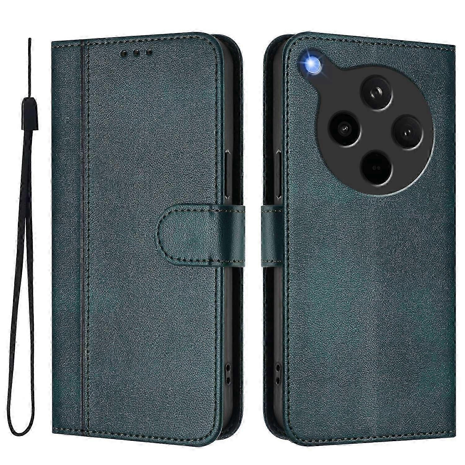 Wallet Stand Retro Texture Leather Phone Cover with Lanyard for Certain Brand Smartphone - Brown