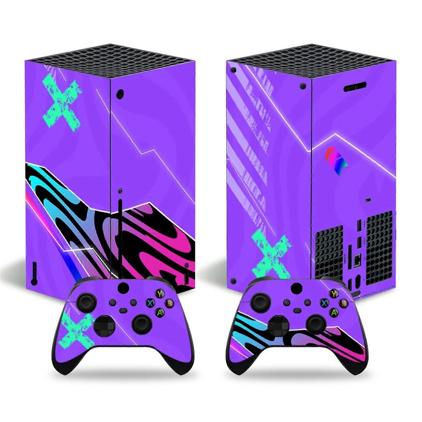 Vinyl Skin Sticker Set for Xbox Series X Console with 2 Free Wireless Controller Skins, Bubble-Free Design