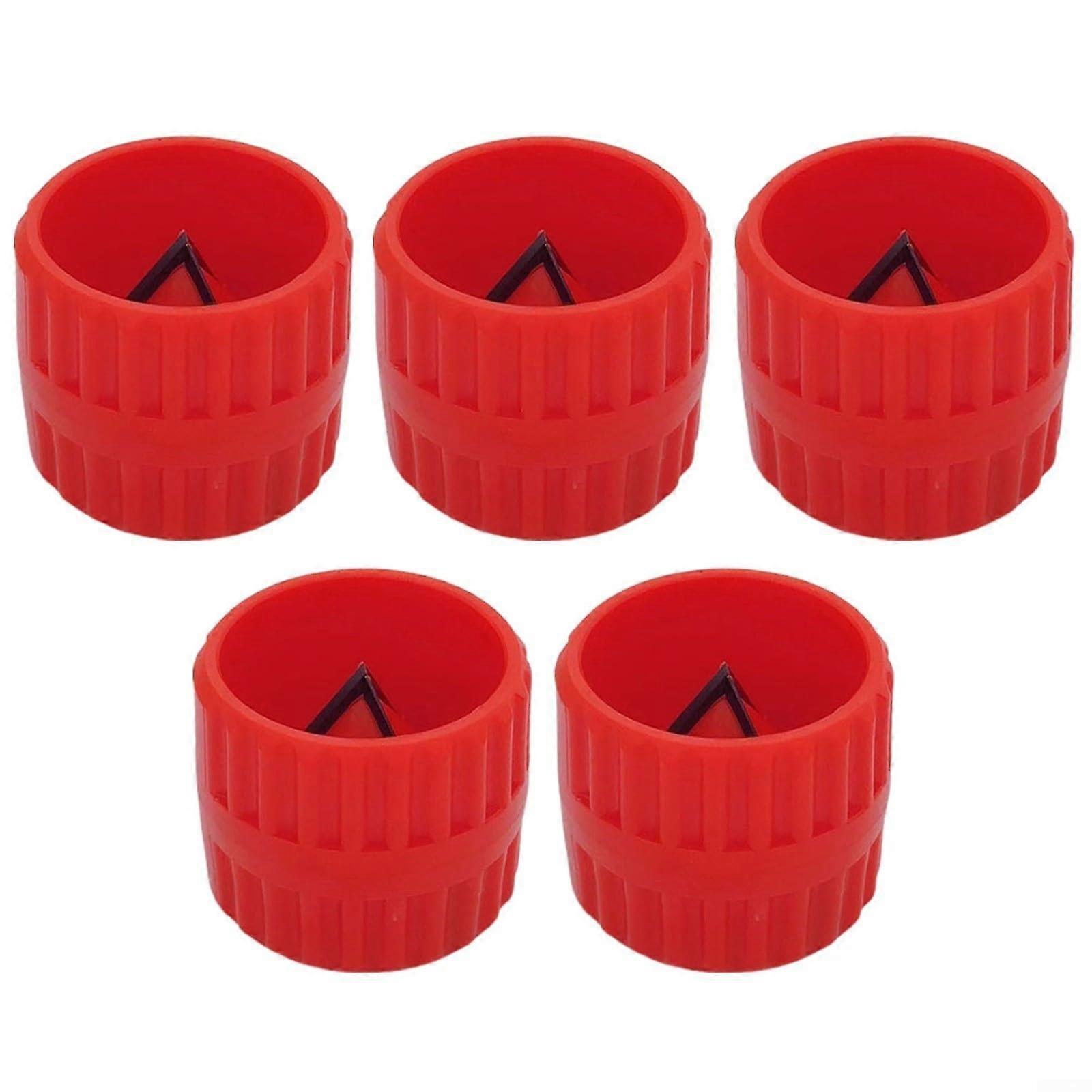 5pcs Pipe Copper Reamer Deburring Tool Set for Hoses, 3/16 to 1-1/4 Inch, Metal and Plastic Chamfering Tools