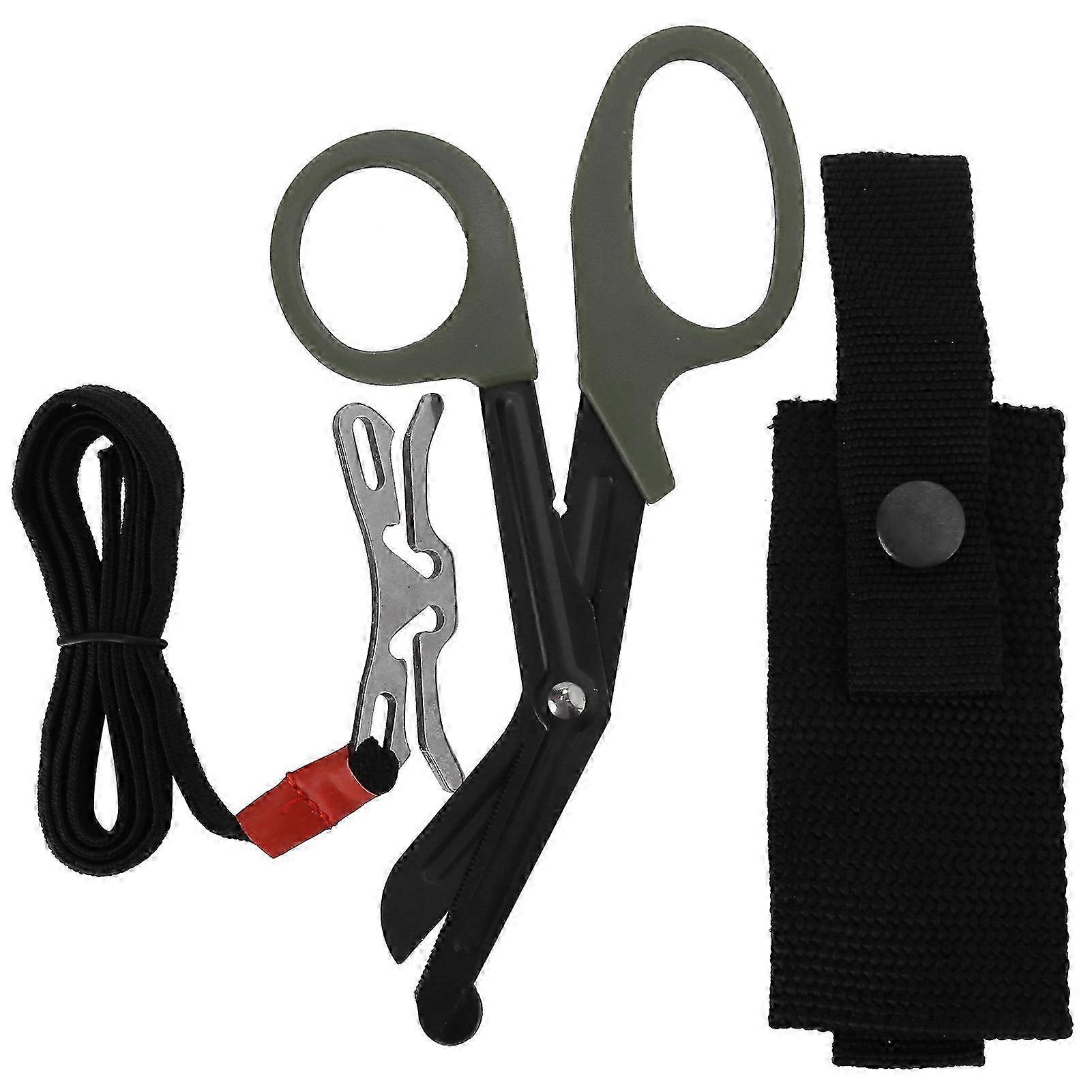 Survival Emergency Scissors with Fine Teeth for Cutting Canvas Bag and Tourniquet