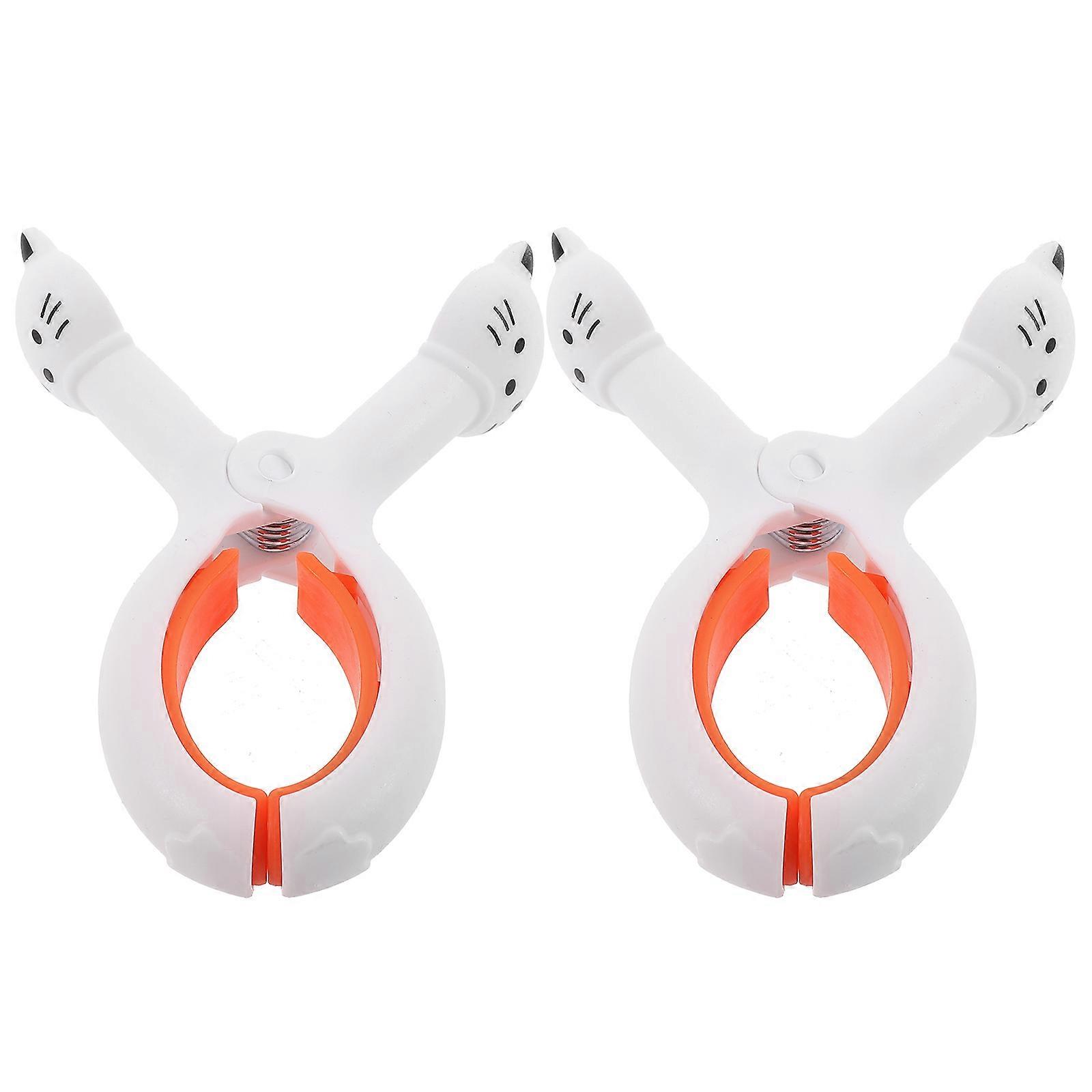 Clothes Drying Clips Windproof Clothes Pins Nonslip For Home Use Thick Plastic Rectangular Simple and Practical 2Pcs