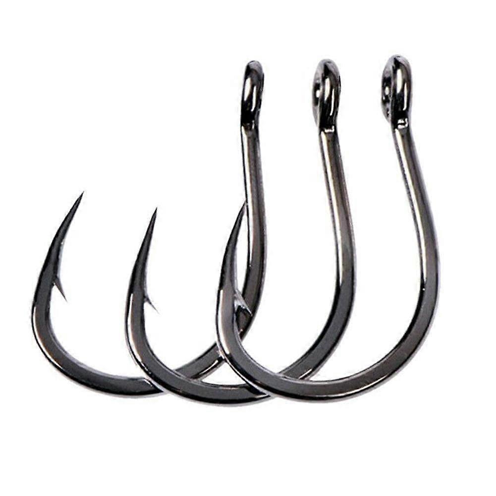 Mustad 100pcs Carbon Steel Deep Sea Fishing Large Jigging Hooks with Squid, Grouper, Pitch Circle