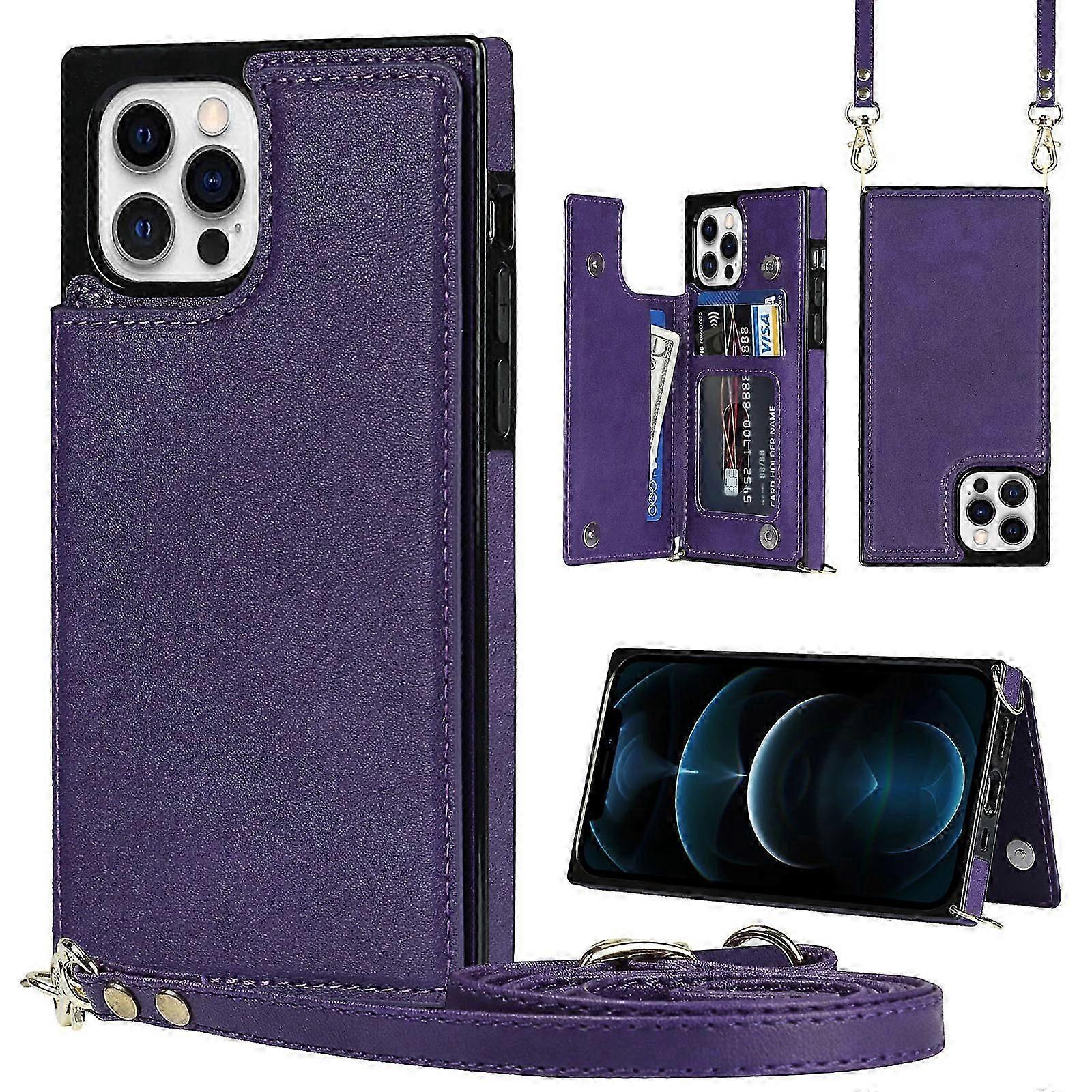 Crossbody Cüzdan Kılıfı iPhone 15 Pro Max / 15 Ultra ile RFID Engelleme Kartı Yuvası Tutucu, Manyetik Flip Folio Çanta Kılıfı PU Deri Fermuarlı Çanta