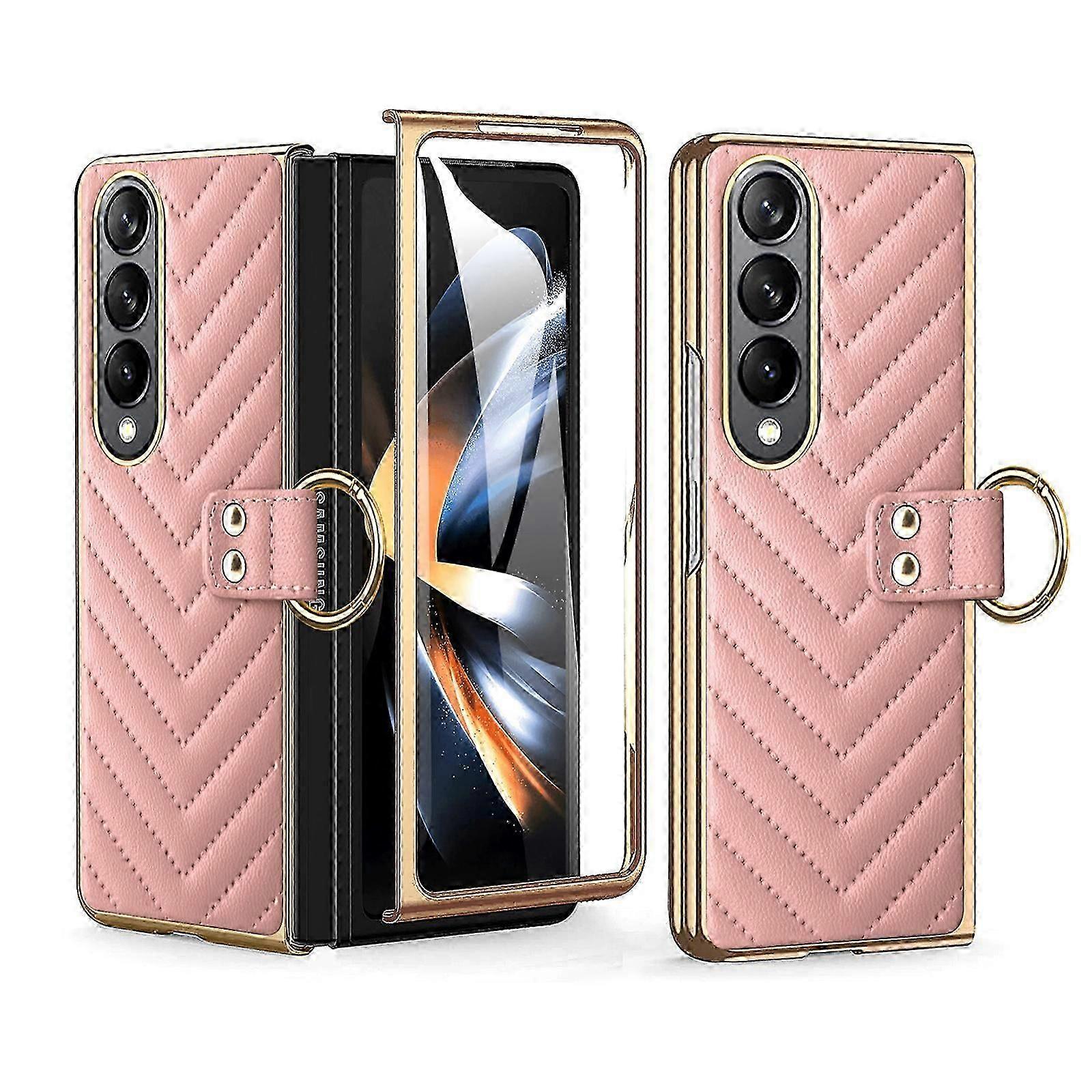 Z Fold 5 Yüzük ile Kılıf Dahili Ekran Koruyucu Ağır Hizmet Standı Telefon Kılıfı Samsung Galaxy Z Fold 5 5G Kılıf Kadın Erkekler