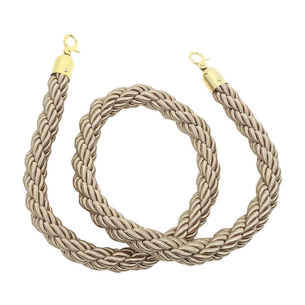 Stanchion Rope - Twisted Beige Zinc Alloy Rope For Crowd Control, Barrier And Guard Rail System