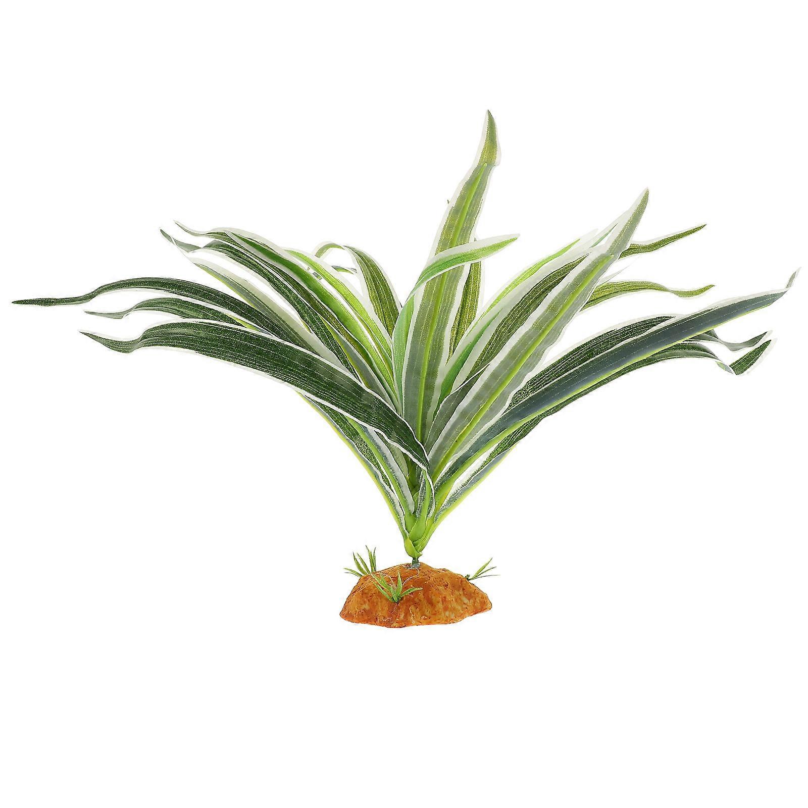 Artificial Green Plant Decoration for Reptile Terrariums – Realistic Fake Plant with Smooth Climbing Surface for Lizards, Frogs, and Tortoises