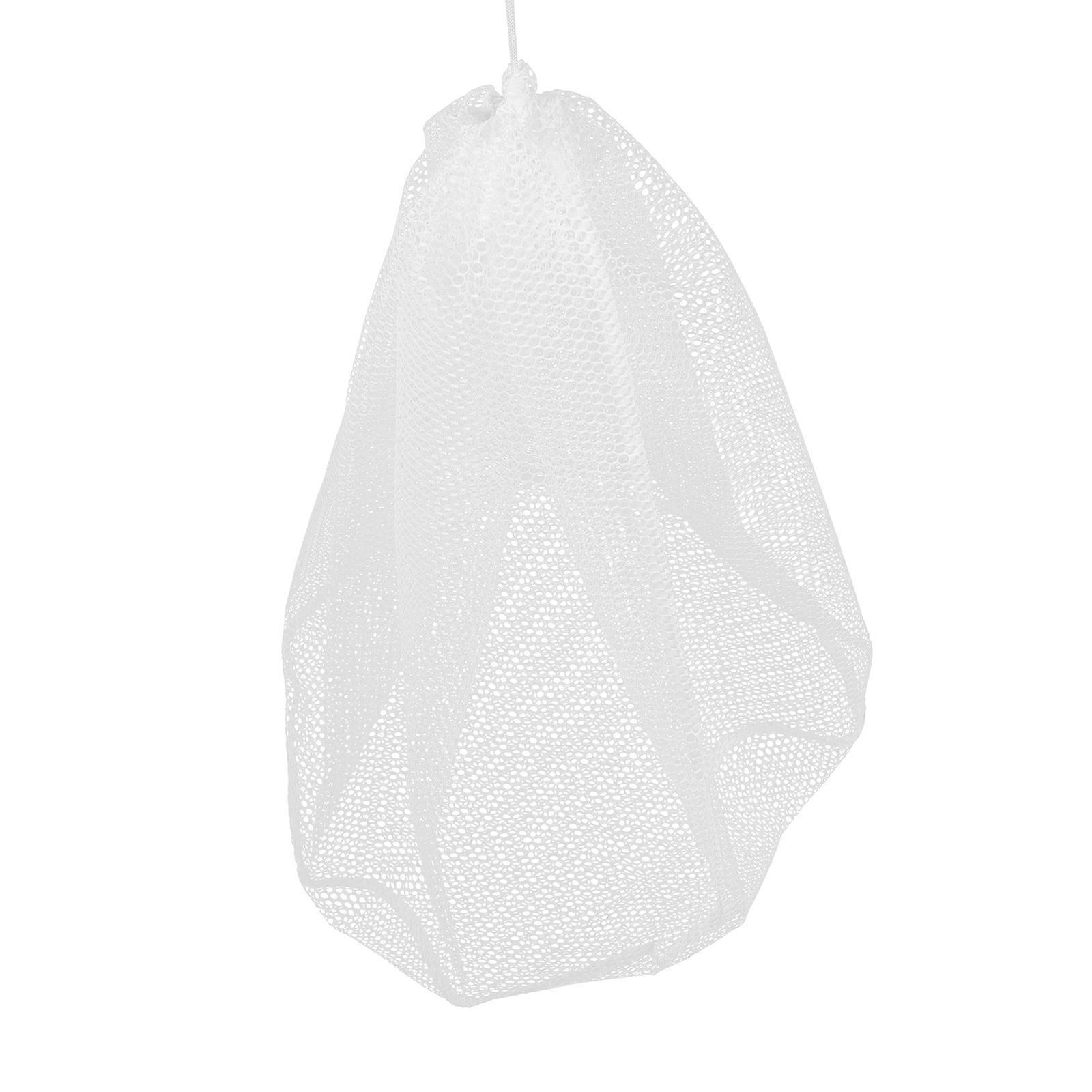Clothes Washing Bag Drawstring Wash Bag for Home Use 2Pcs White Mesh
