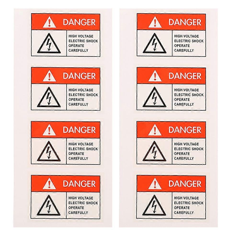 Voltage Safety Warning Stickers Electric Shocks Labels For Warning PP Material 8Pcs