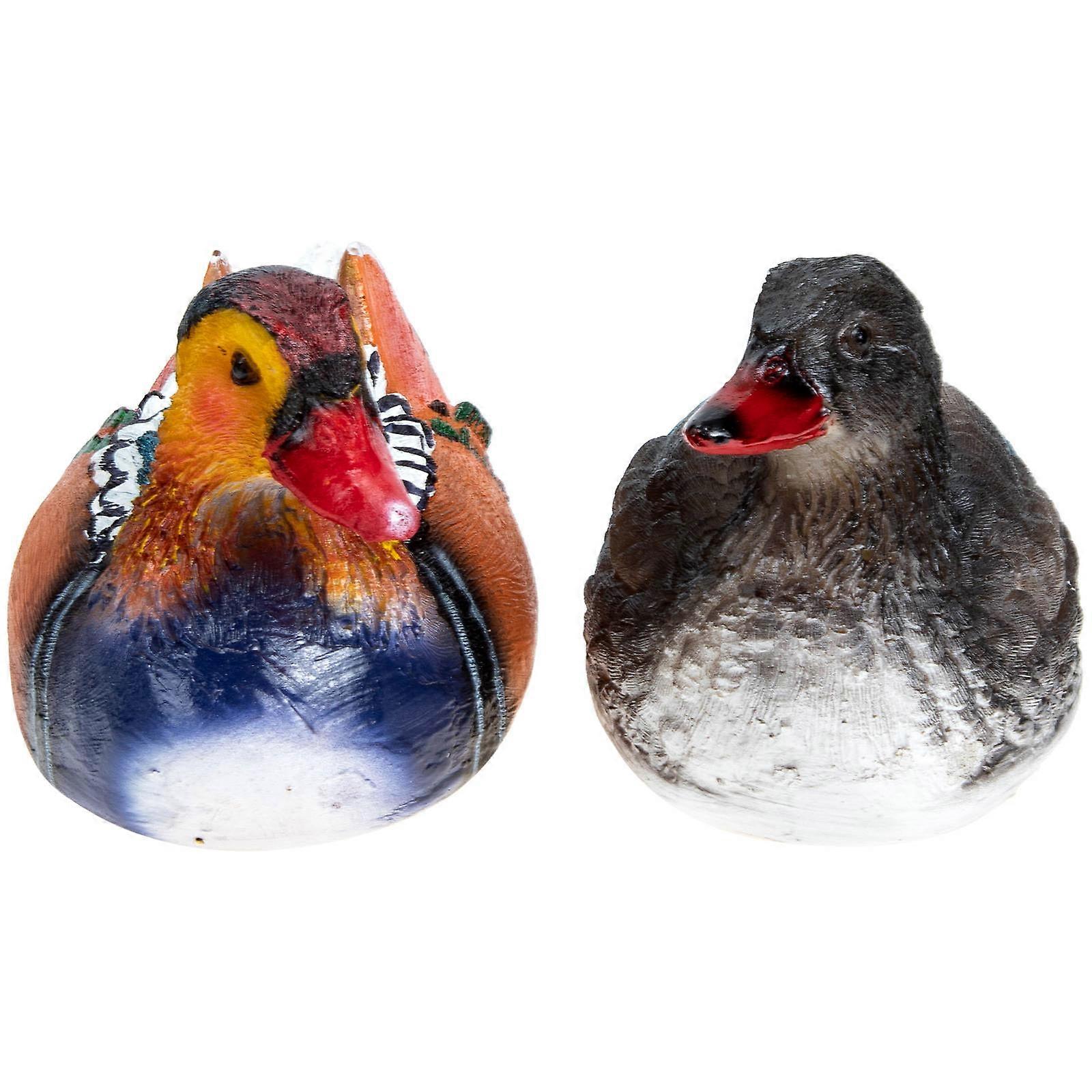 Mini Resin Animals Duck Adornments Garden Pool Pond Fountain 16x9cm Resin Decorative 1 Pair
