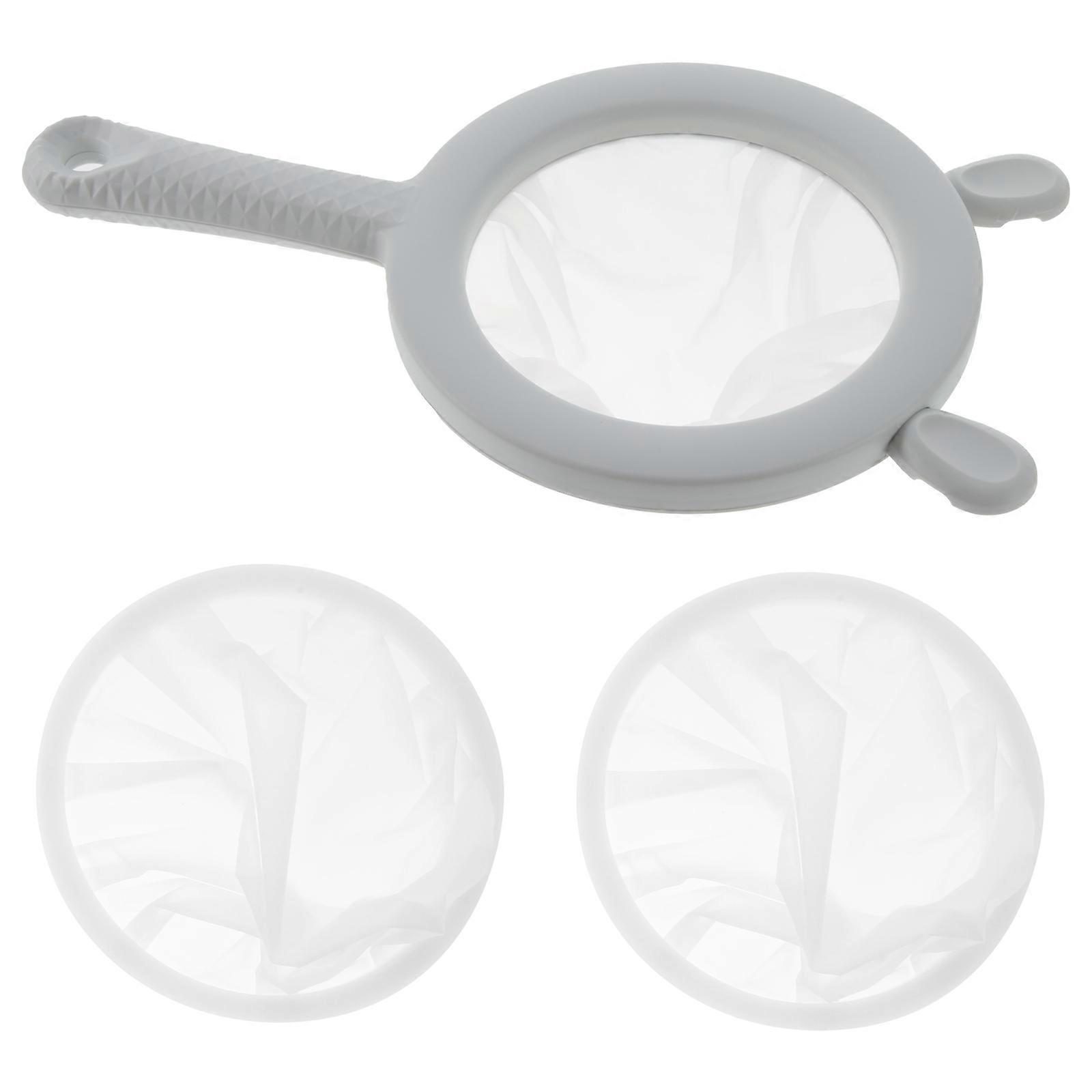 Plastic Household Food Filter Net Fine Mesh Strainer Kitchen Grey 2X14.3X26.5CM Filtering 1Set