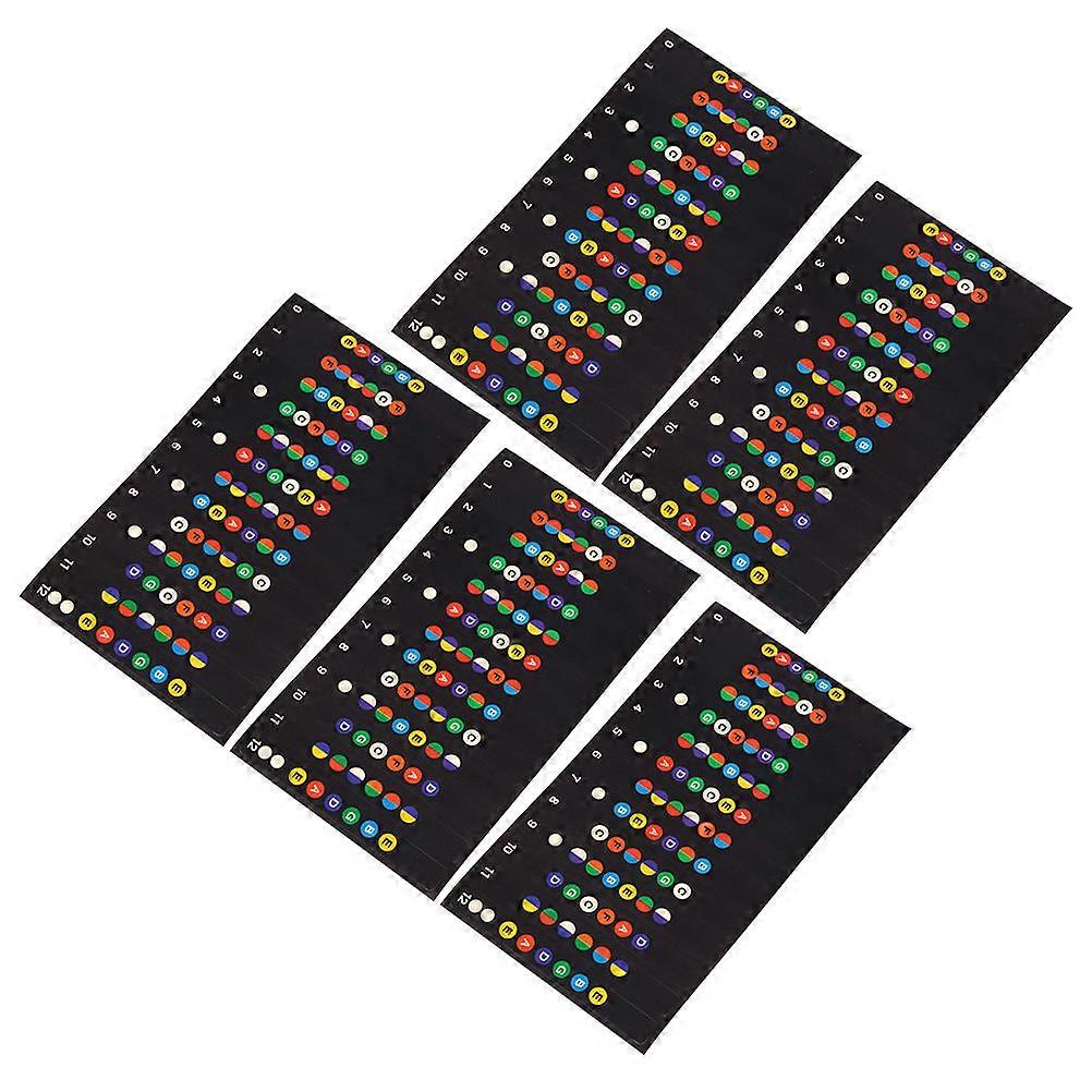 Fret Board Stickers For Guitar Creative Fretboard Notes Trainer Map Scale Stickers Assorted Color 18.00X10.40X0.10CM Learning Aid 5Pcs