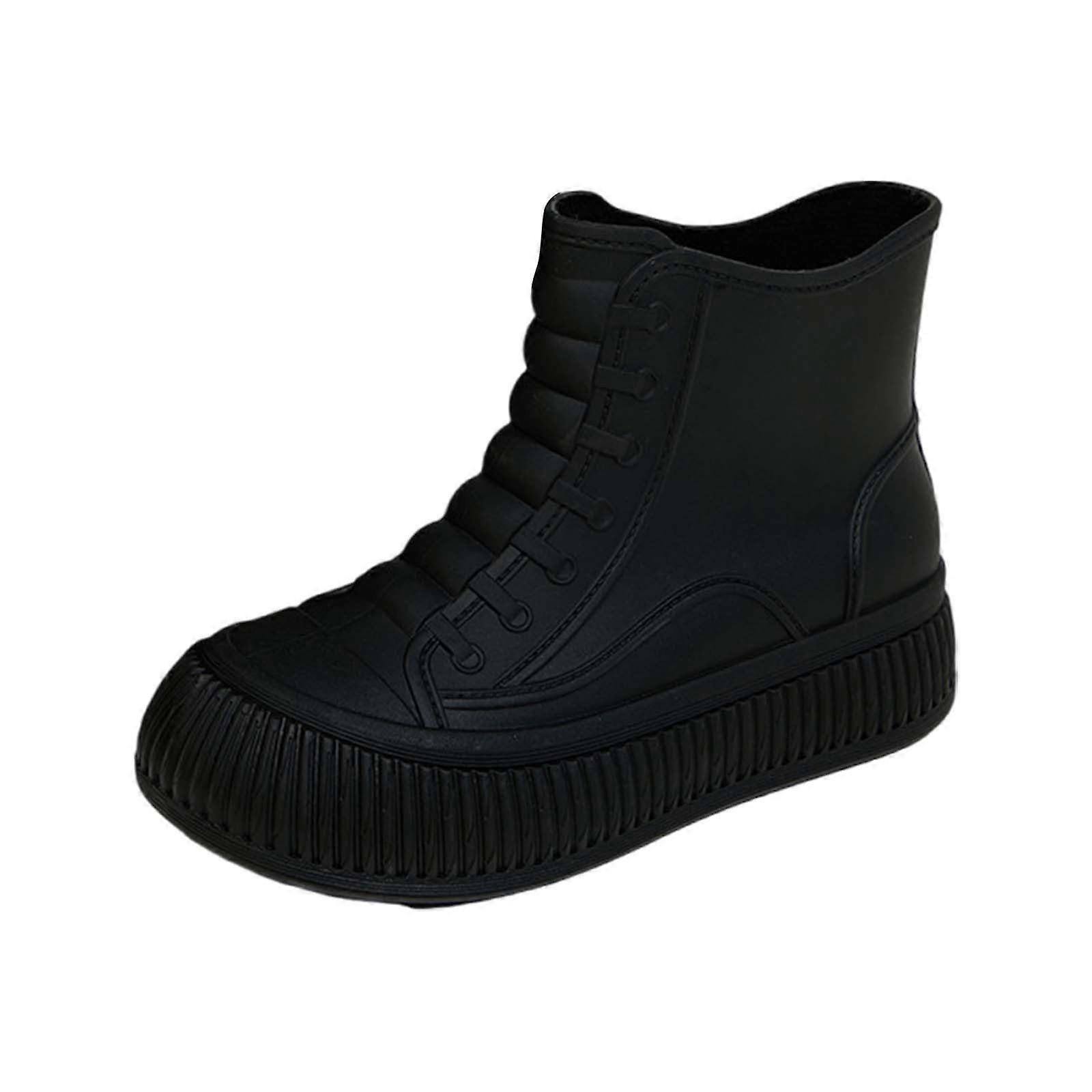 Women's Rain Slip Casual Shoes Trendy Boots, Black, 37.5 EU
