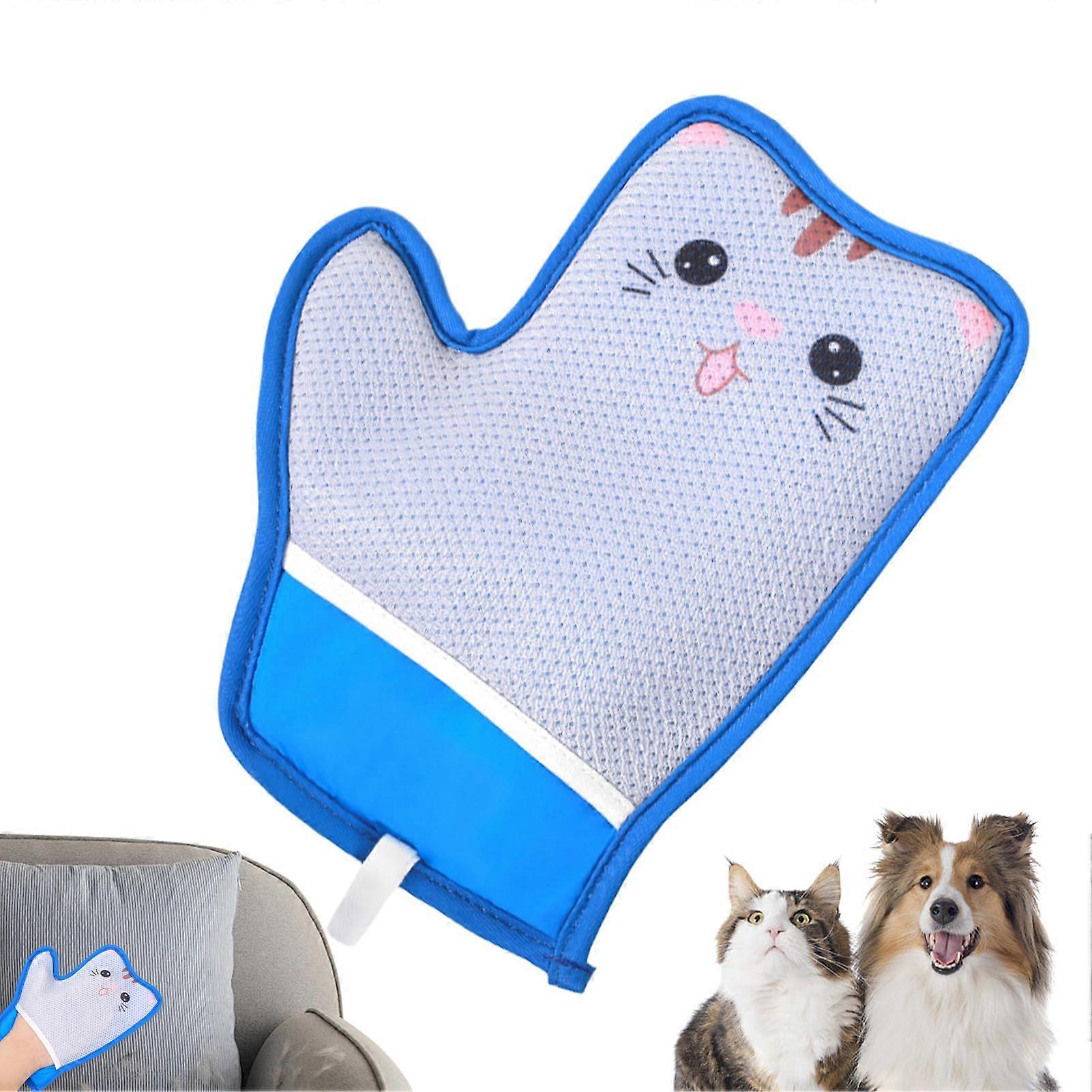 Cat grooming glove, cat washing gloves, soft accessory with scraper for cleaning carpets and clothes.