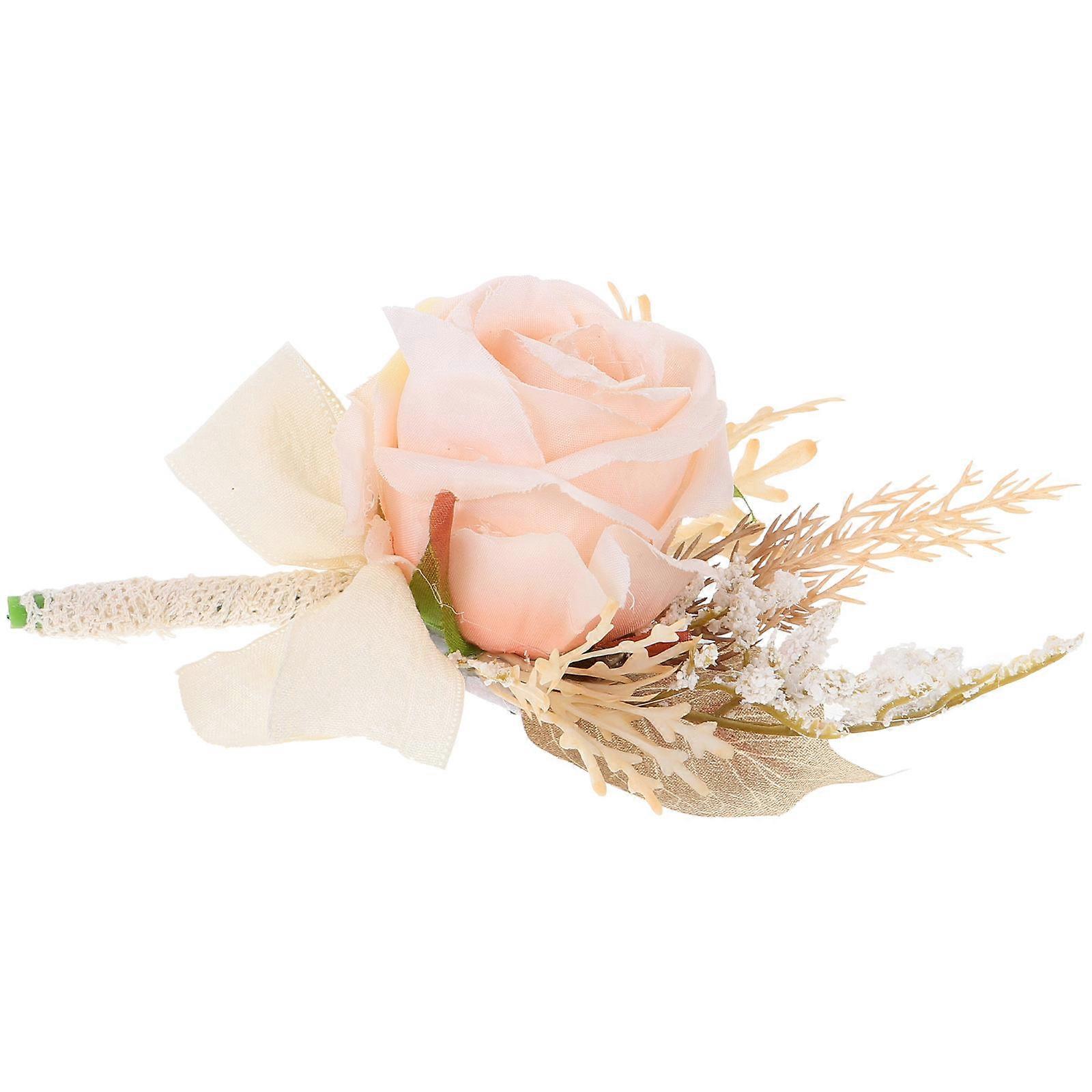 an elegant product description for your artificial bride and groom flower corsage/boutonniere:
** and Groom Artificial Flower Corsage &