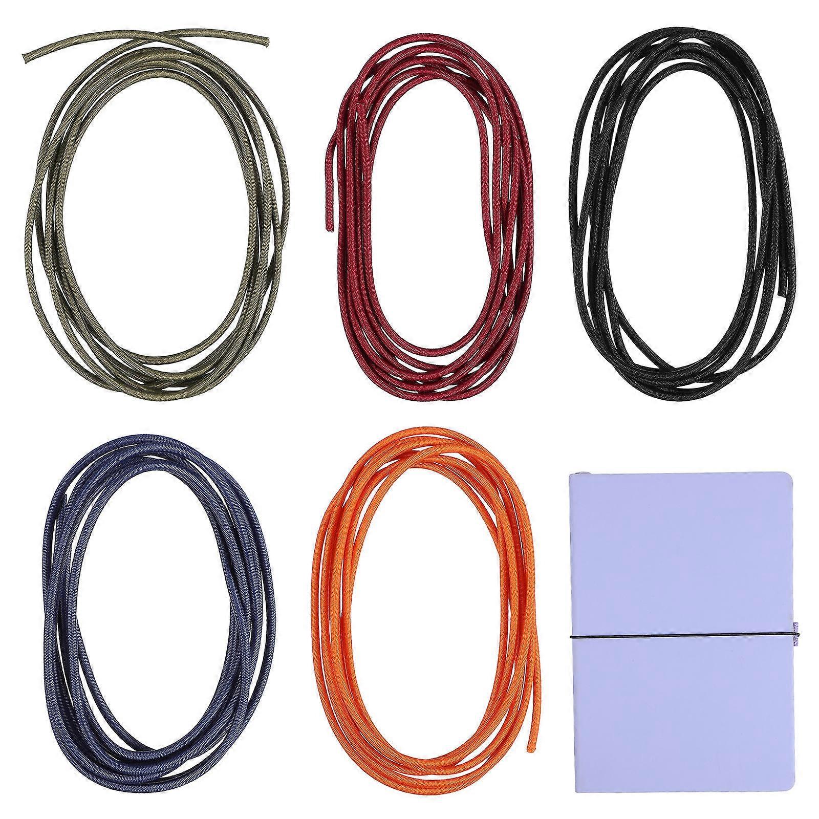 5pcs Elastic Closure Bands for Travel Journal Notepad   Stretchy Strap Wraps in Red, Blue, Green, Orange