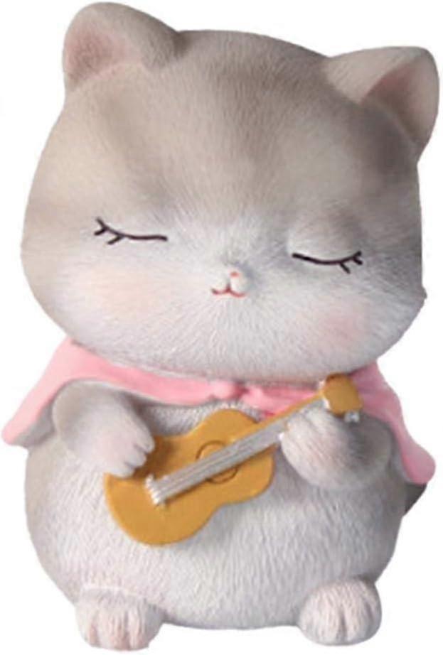 Fiddler Cat Bobblehead Figures for Car Decoration - Resin Cat Ornaments & Cake Accessories for Cat Lovers